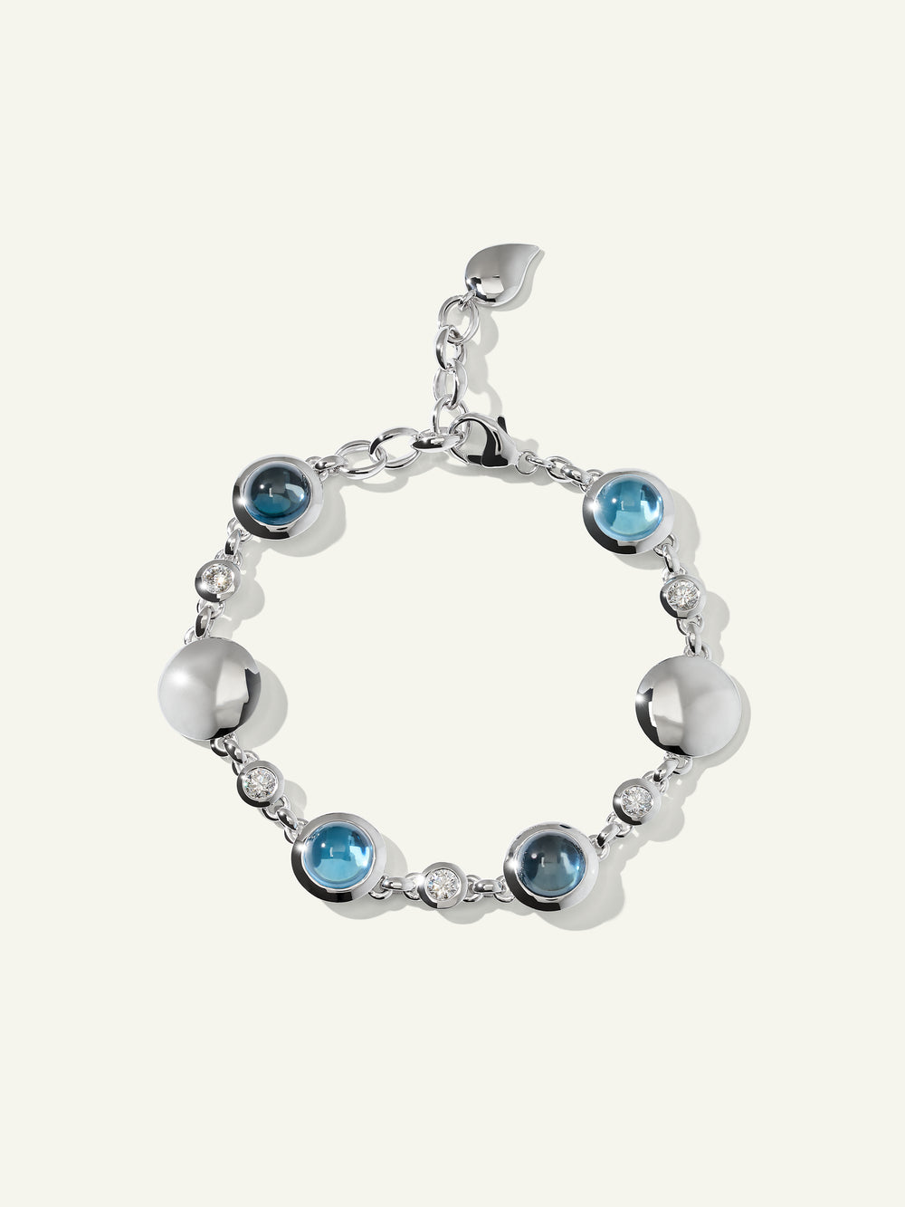 BOUTON Bracelet in 'Sky' with White Diamonds