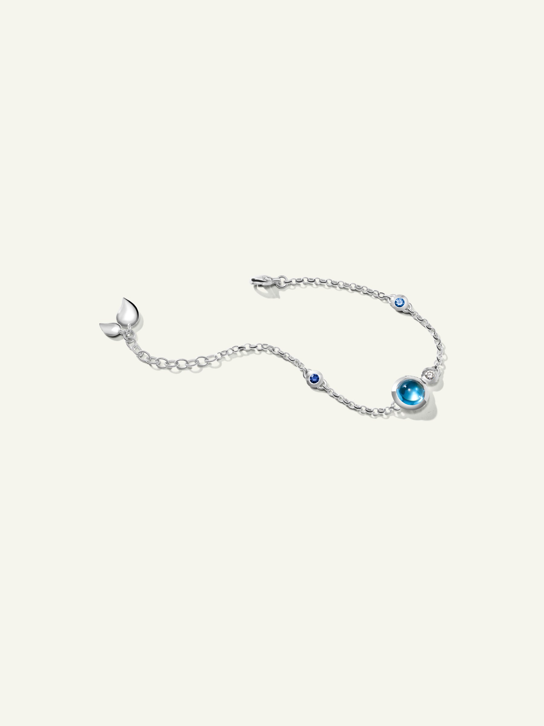 BOUTON Mini Chain Armband, Small/Medium in 'Ocean'