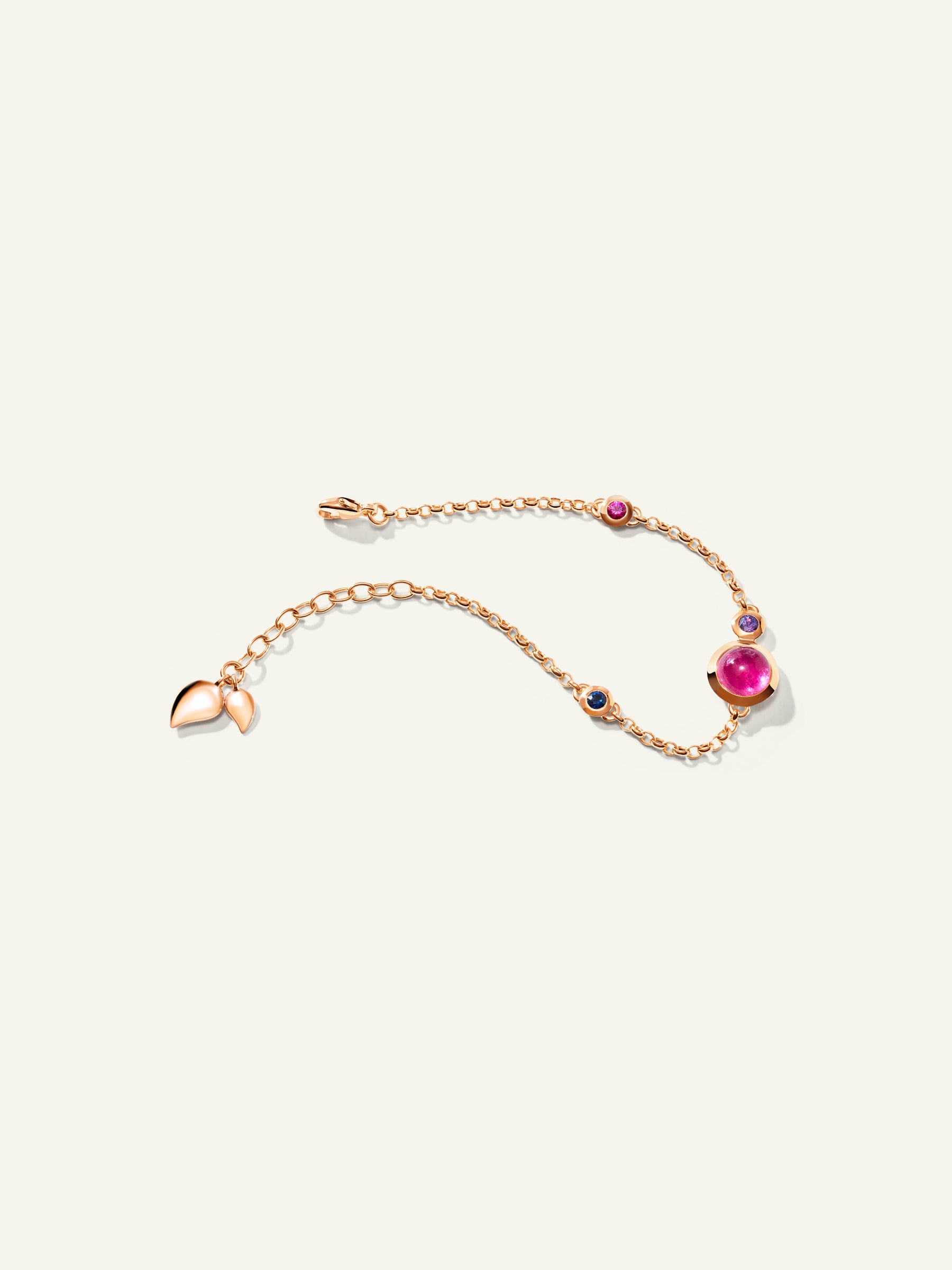 BOUTON Mini Chain Armband, Small/Medium in 'Wildberry'
