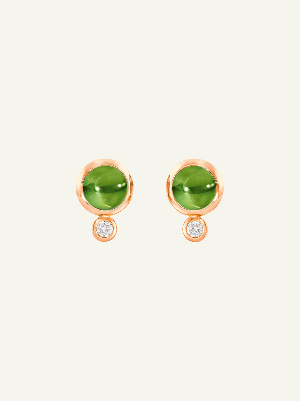 BOUTON Ohrringe mit Peridot und Diamanten