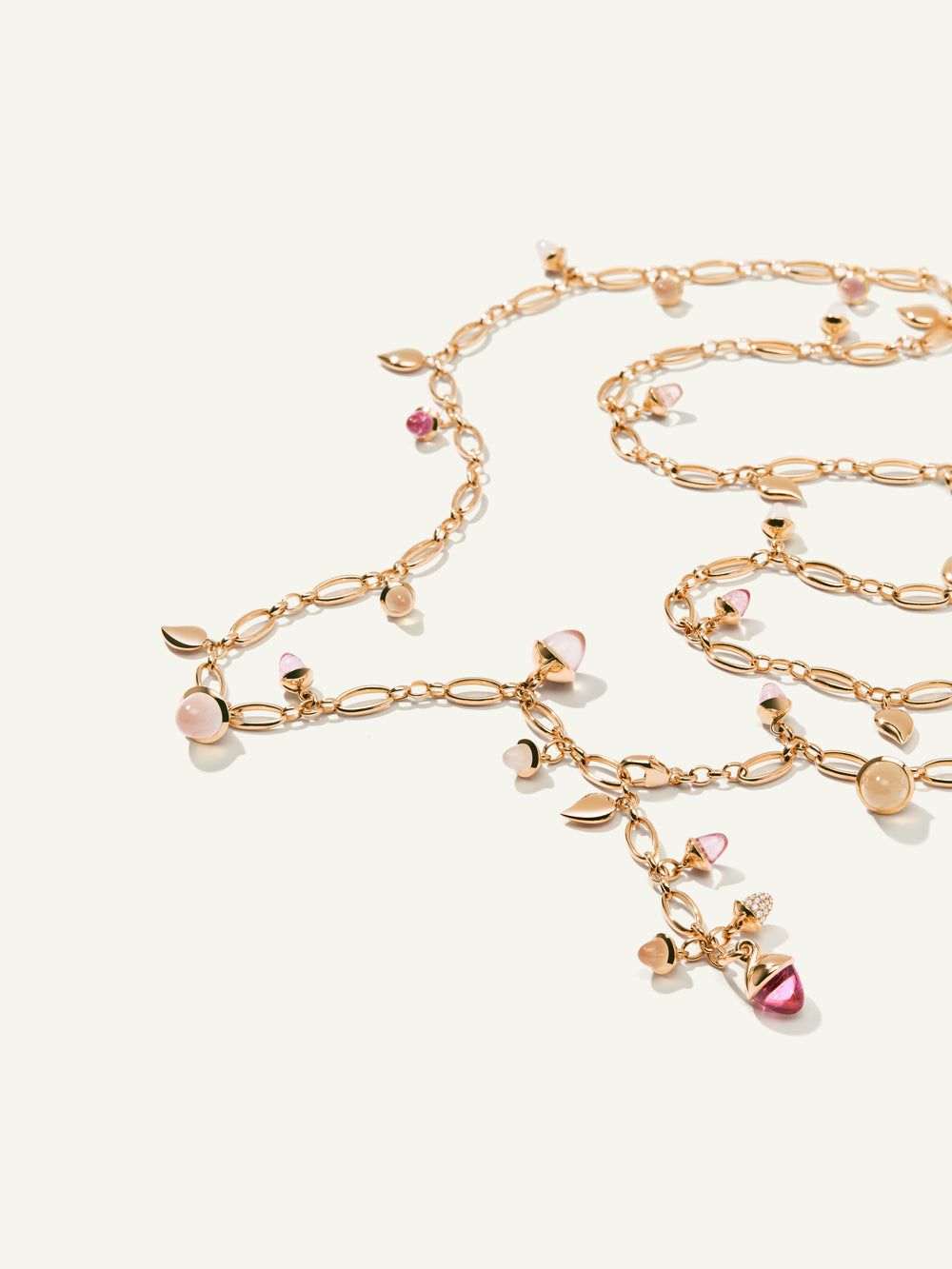 MIKADO Halskette, 100 cm in 'Blush' mit Diamond Pavé