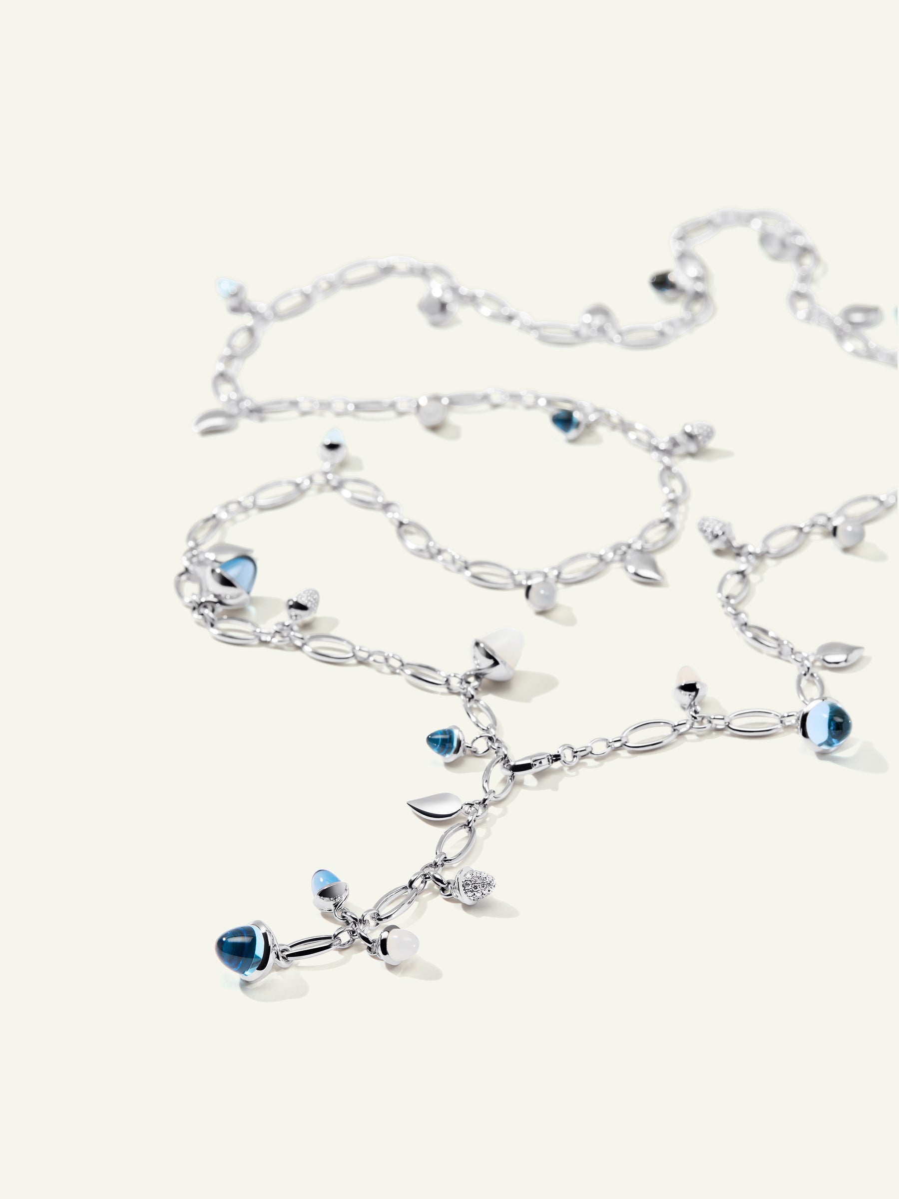 MIKADO Halskette, 100 cm in 'Ocean' mit Diamond Pavé