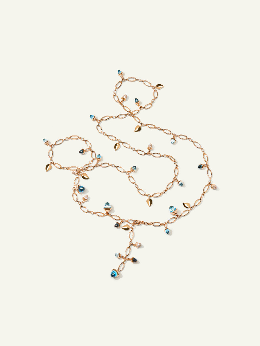 MIKADO Halskette, 100 cm in 'Sky' mit Diamond Pavé