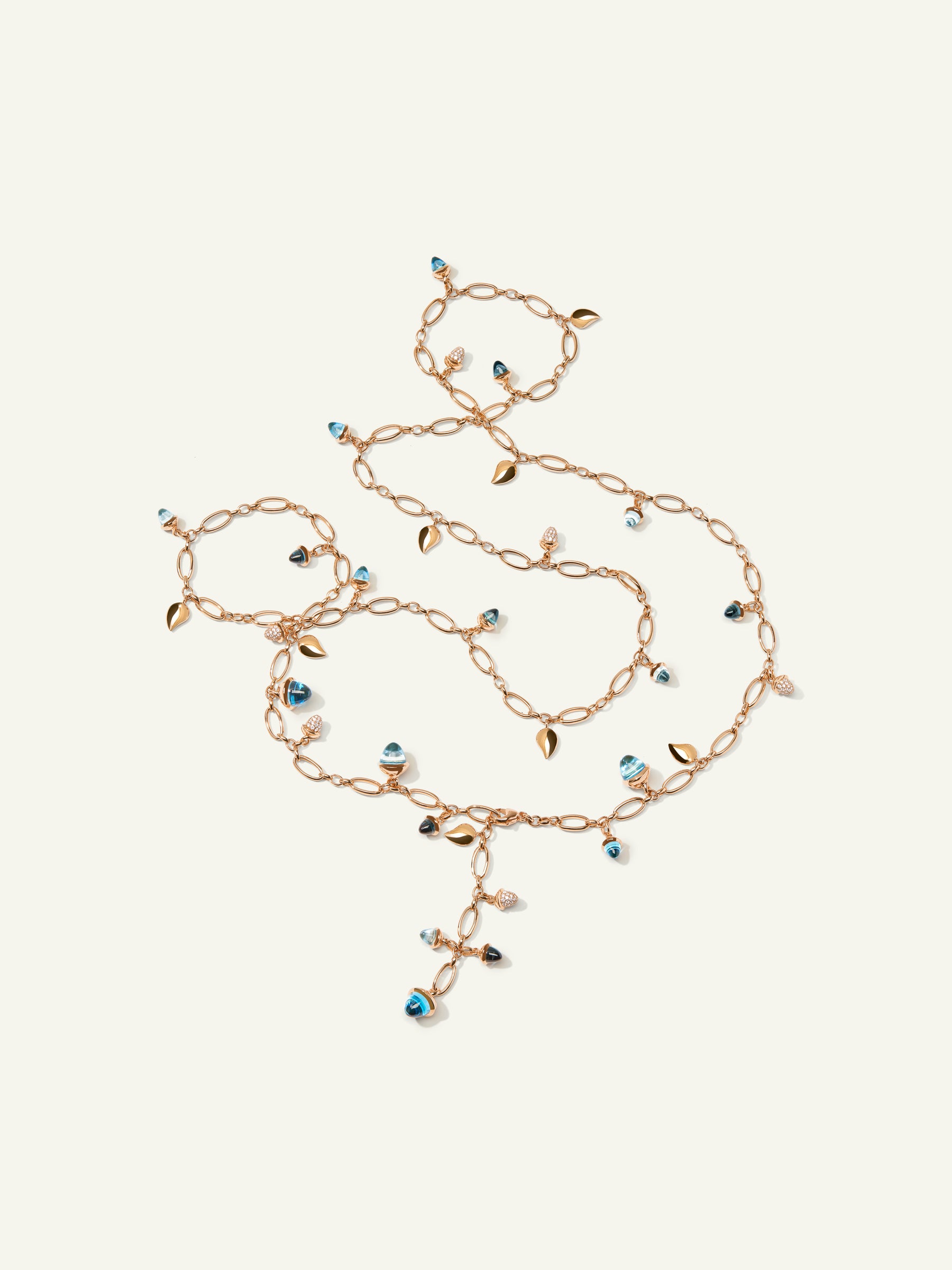 MIKADO Halskette, 100 cm in 'Sky' mit Diamond Pavé