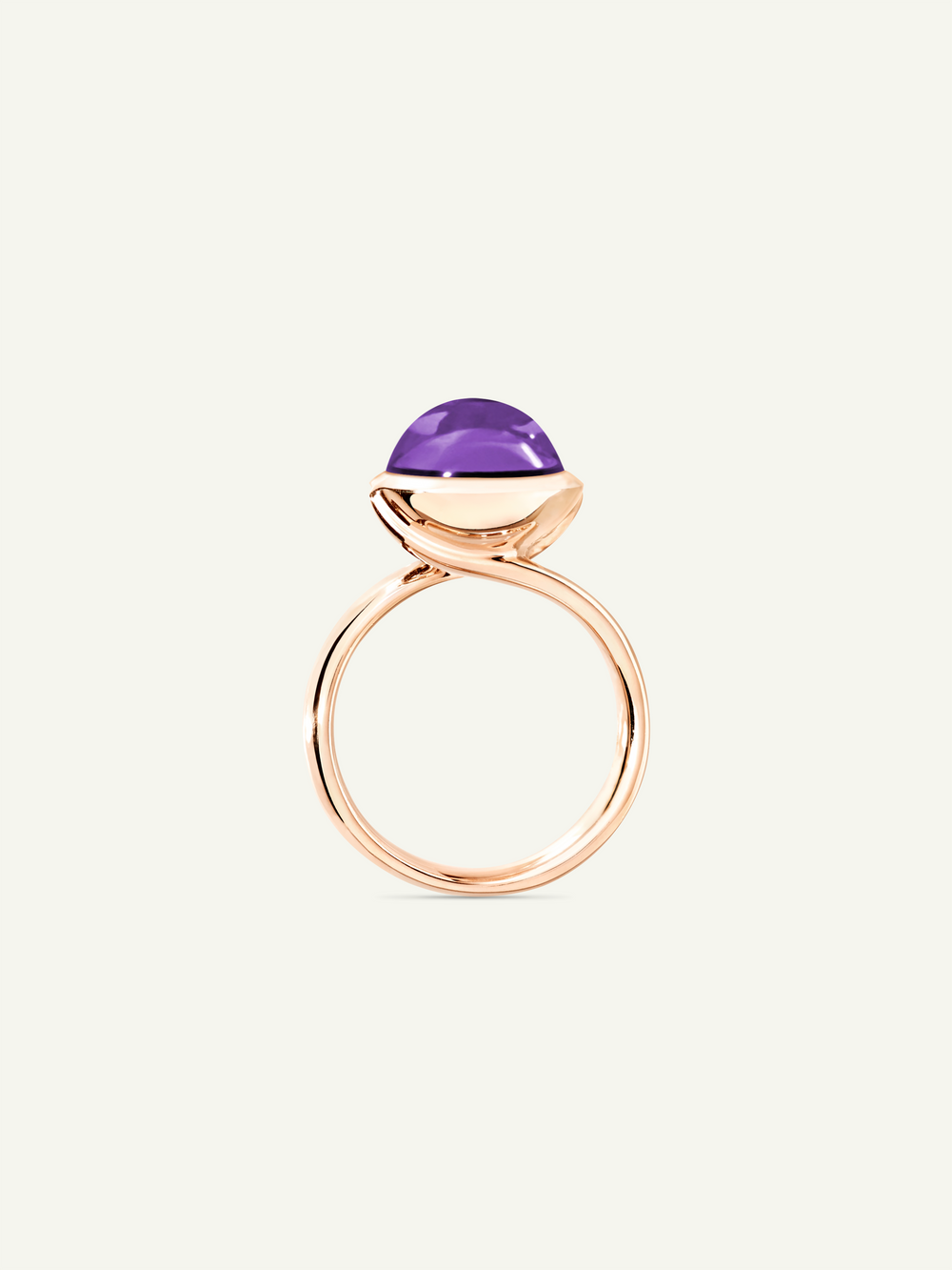 BOUTON Large Ring with Amethyst