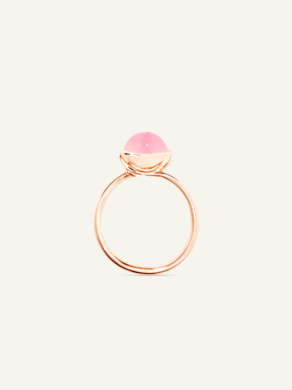 BOUTON Small Ring mit Pink Chalcedon