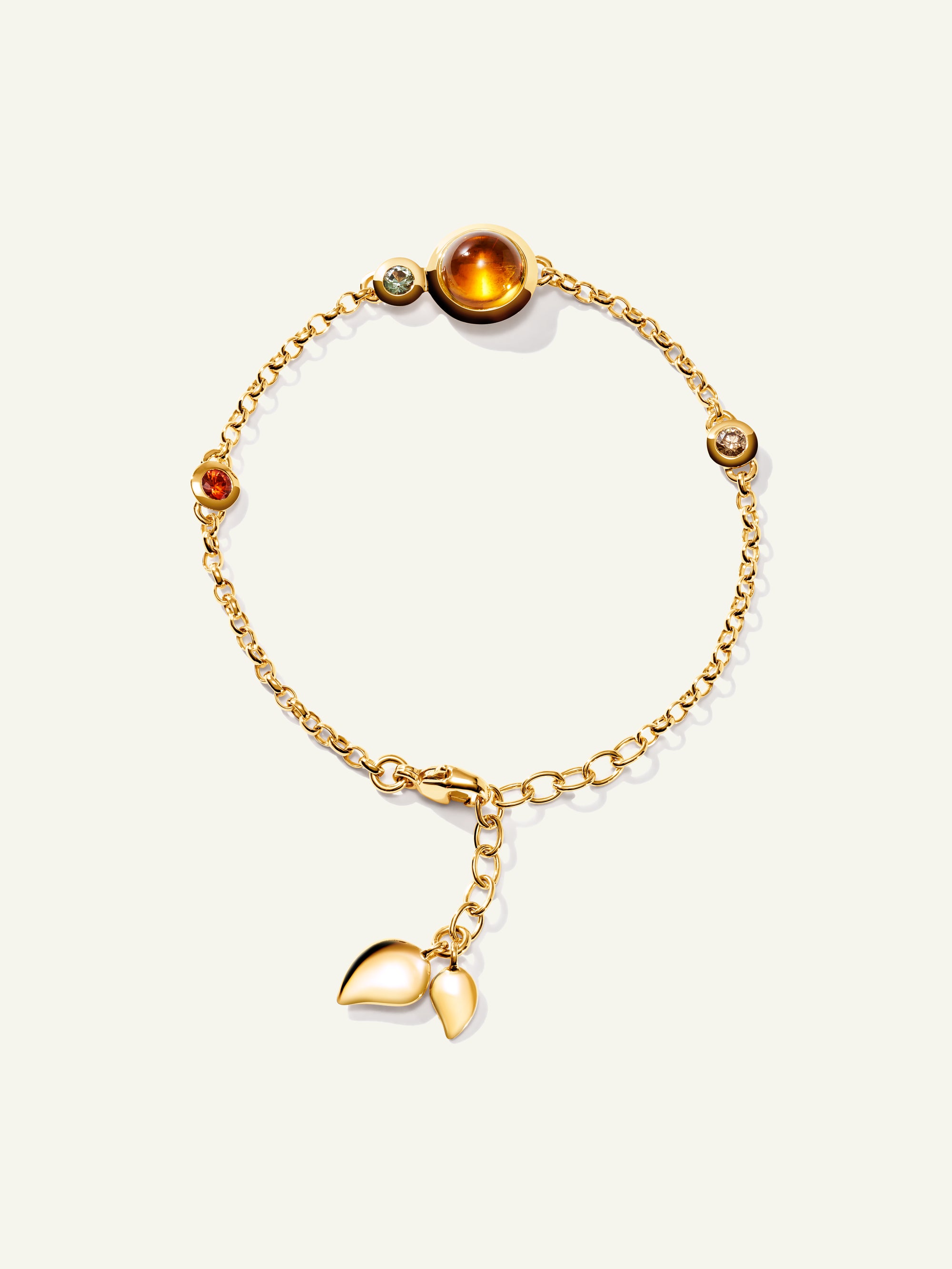 B-BOU-c-IS-ml-yg | Bracelet BOUTON Mini Chain 'Indian Summer' - medium/large