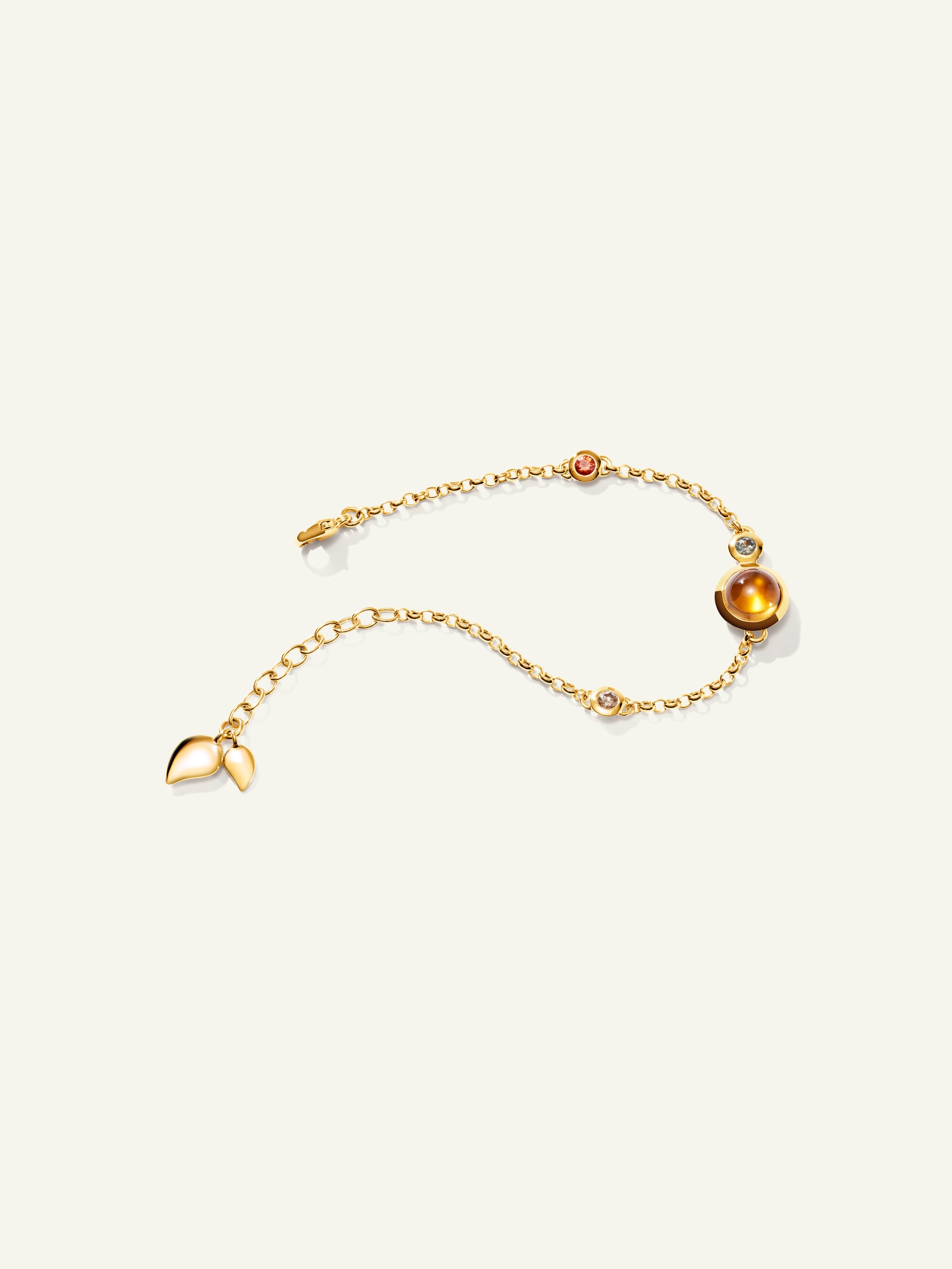 B-BOU-c-IS-ml-yg | Bracelet BOUTON Mini Chain 'Indian Summer' - medium/large