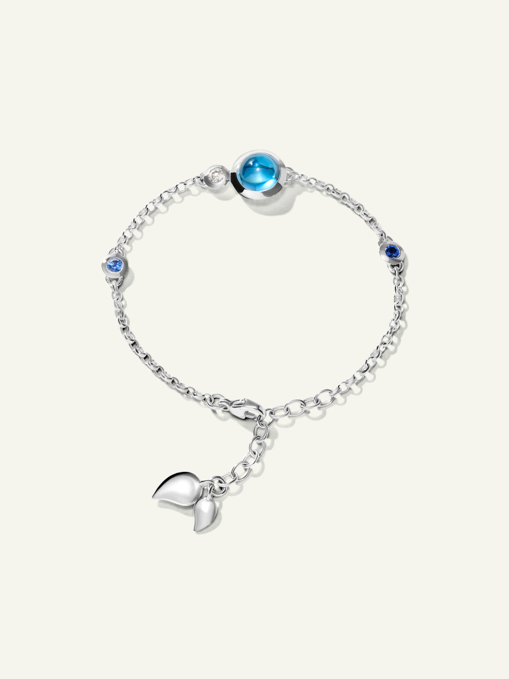 BOUTON Mini Chain Bracelet, Small/Medium in 'Ocean'