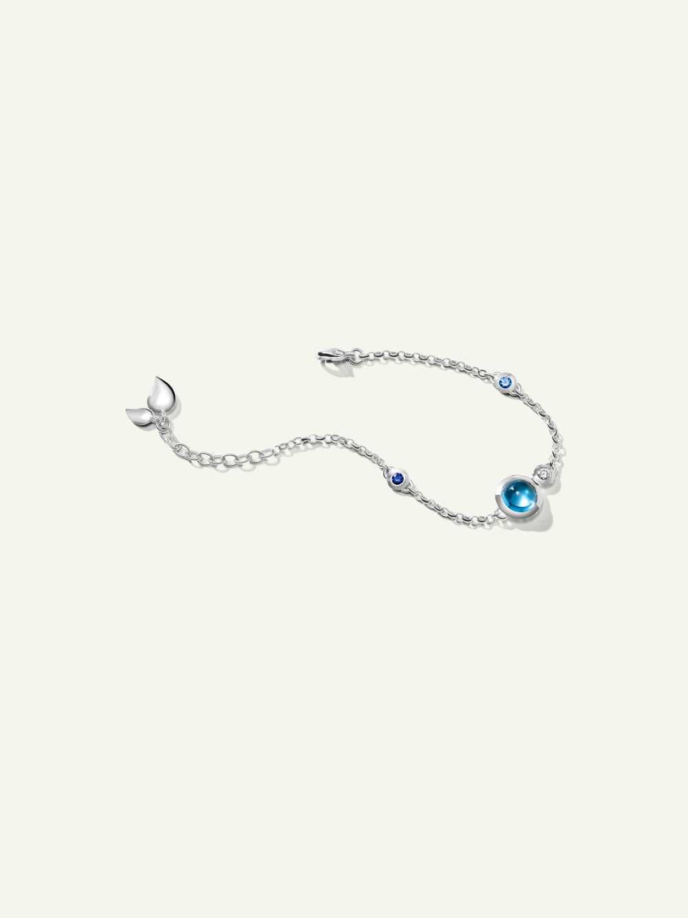 BOUTON Mini Chain Bracelet, Small/Medium in 'Ocean'