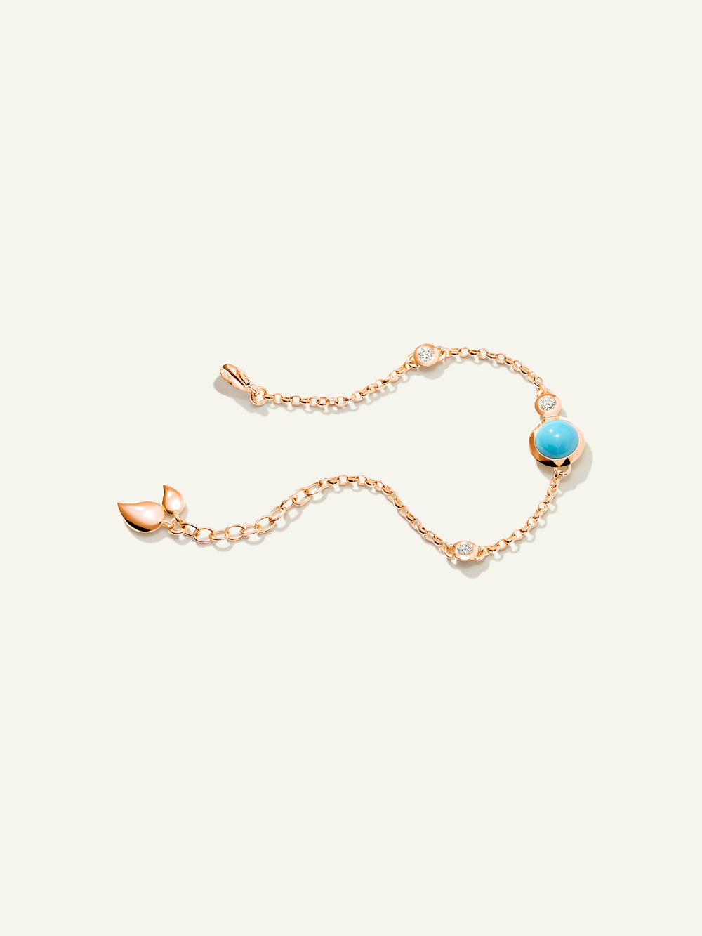 B-BOU-c-Tur-ml-rg | BOUTON Mini Chain Bracelet, with Turquoise