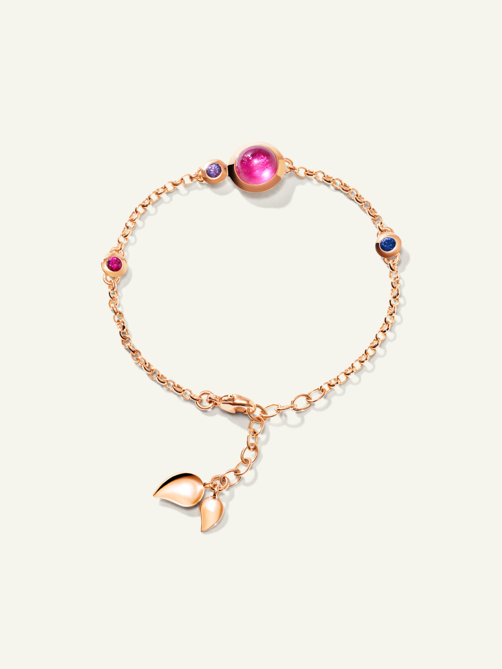 BOUTON Mini Chain Bracelet, Small/Medium in 'Wildberry'