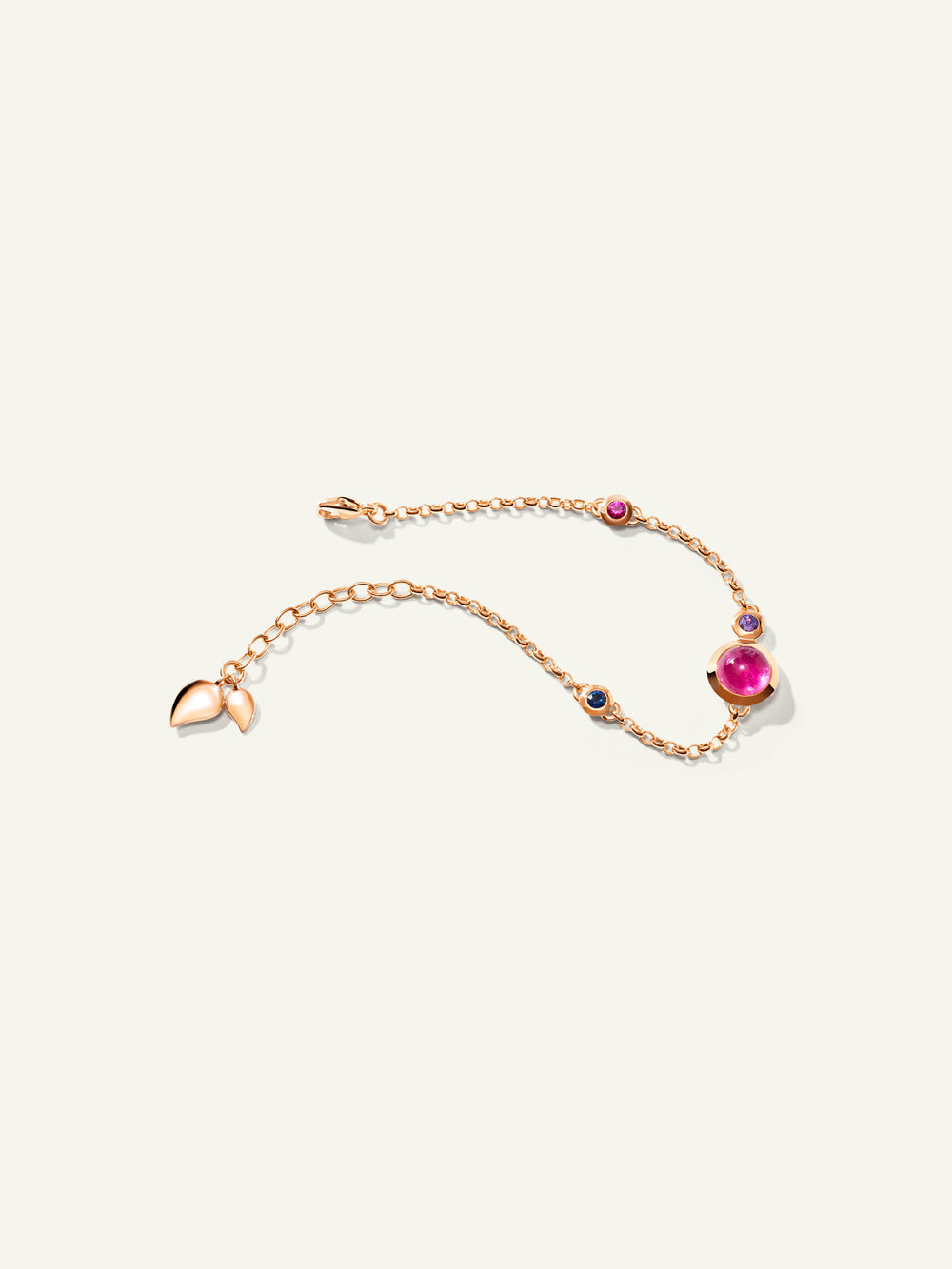 BOUTON Mini Chain Bracelet, Small/Medium in 'Wildberry'