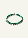 INDIA Bracelet with 18K Gold Beads and Malachite, One Row