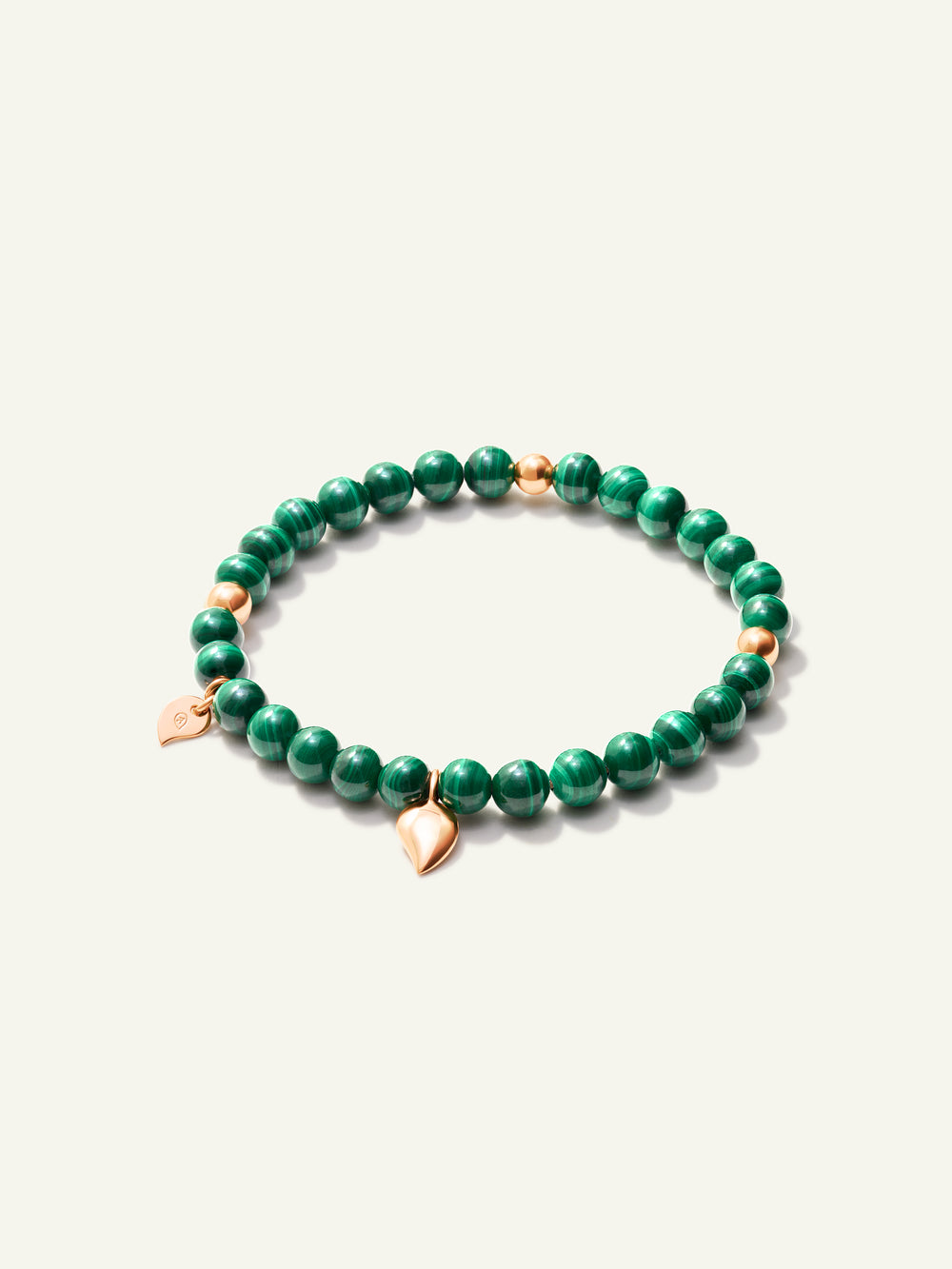 INDIA Medium Armband mit 18K Goldperlen und Malachit, eine Reihe
