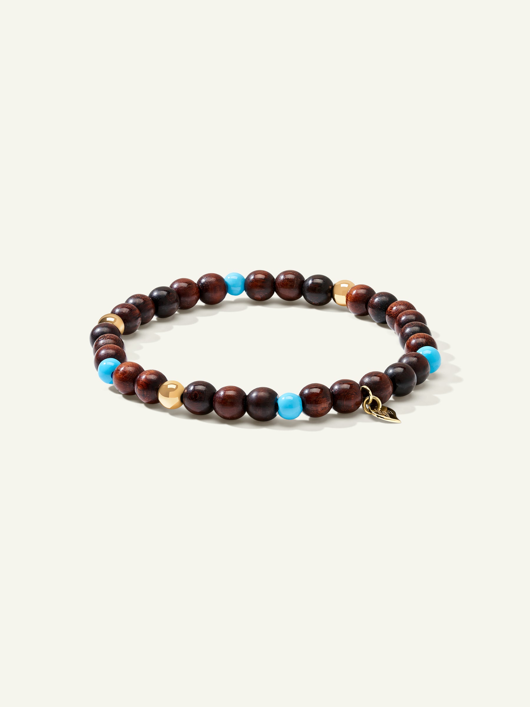INDIA Armband mit Türkisperlen und Snakewood, eine Reihe
