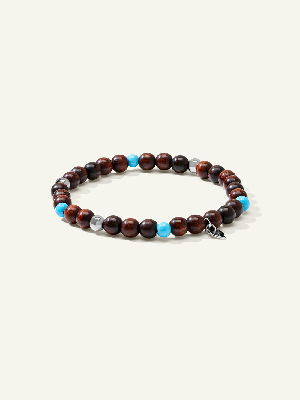INDIA Medium Armband mit Türkisperlen und Snakewood, eine Reihe