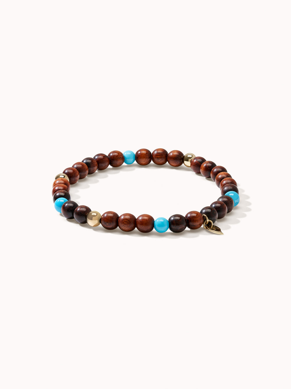 INDIA Medium Bracelet with Turquoise Beads and Snakewood, One Row