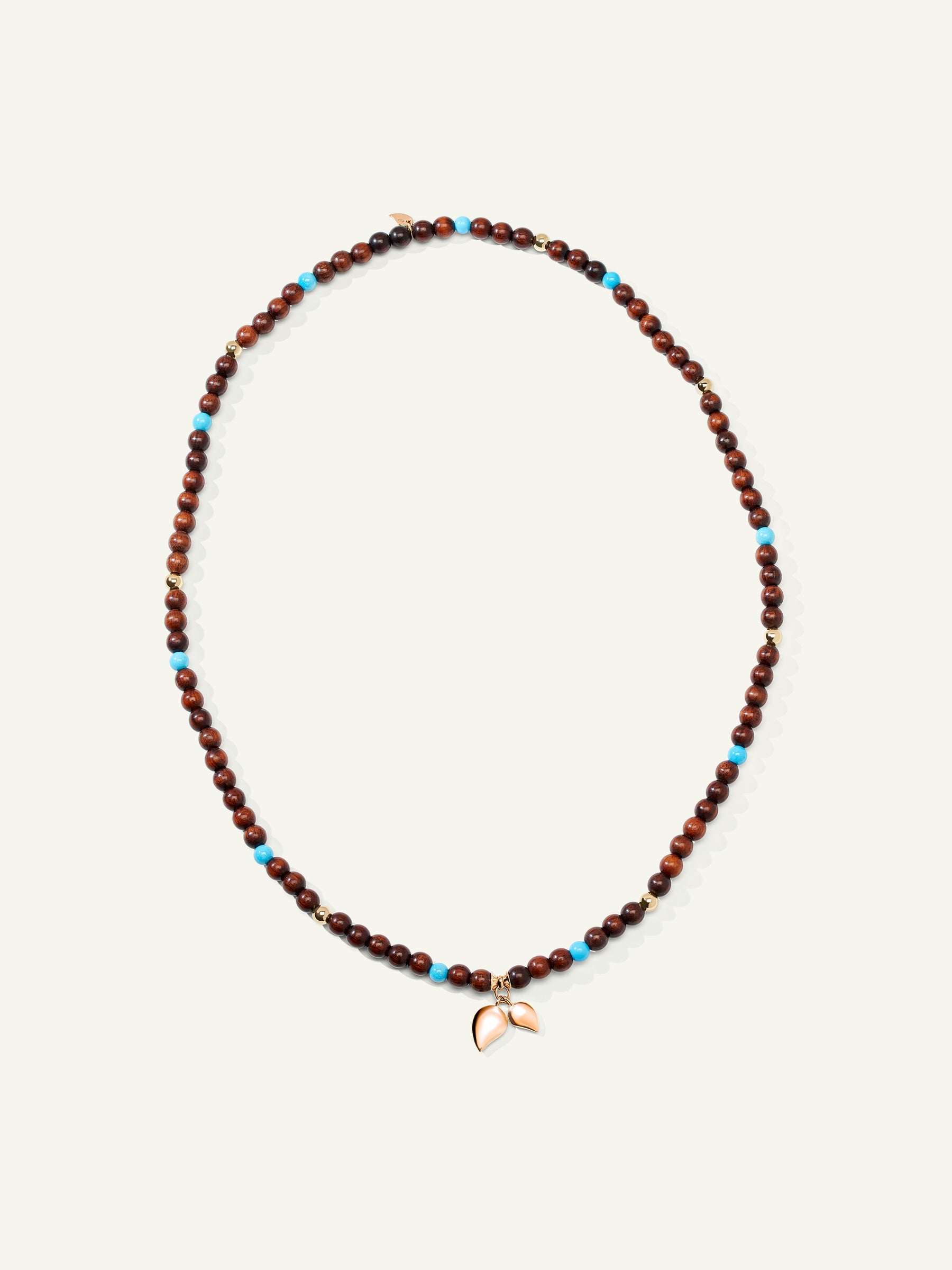 INDIA Medium Armband mit Türkisperlen und Snakewood, drei Reihen