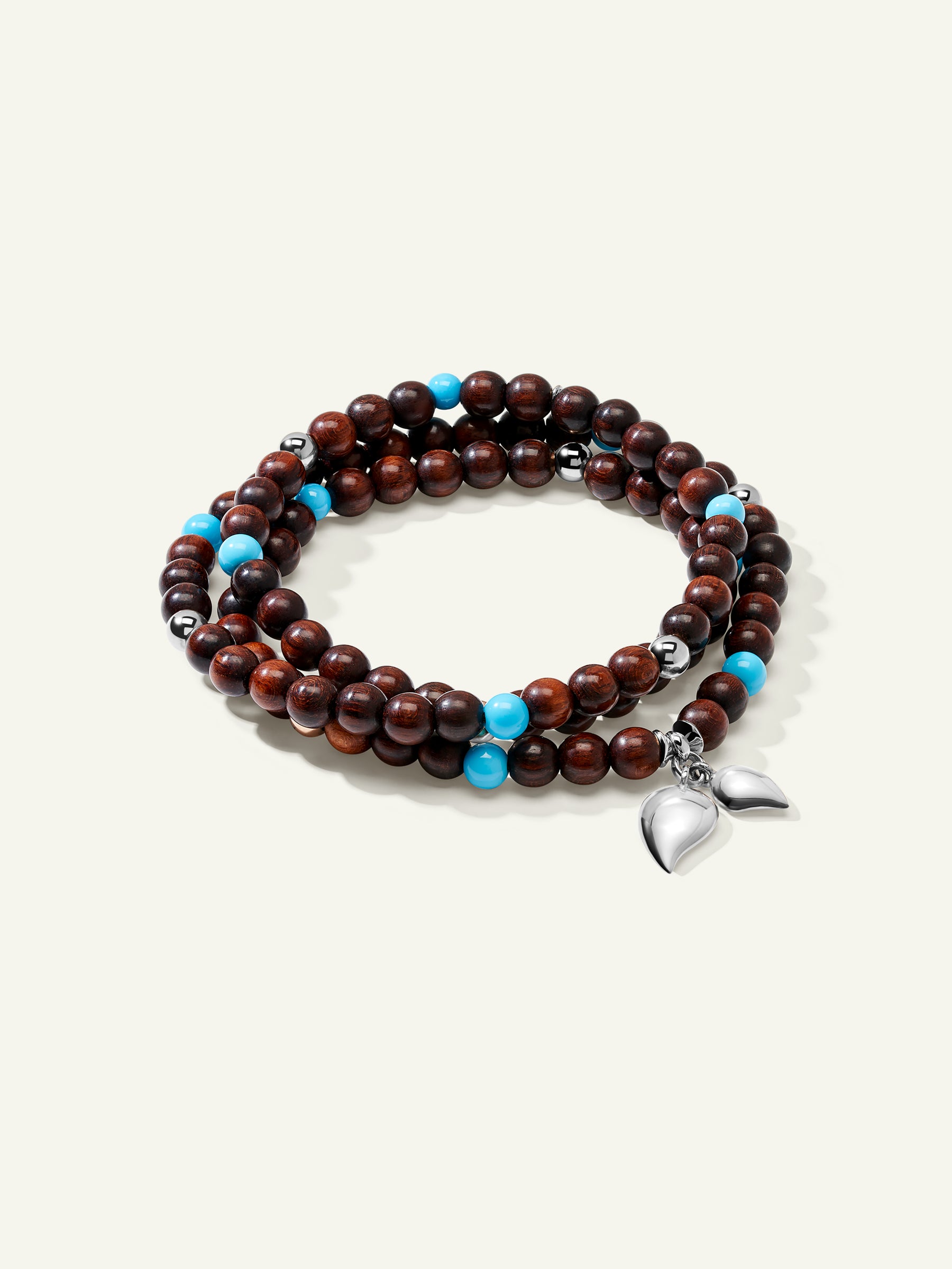 INDIA Medium Armband mit Türkisperlen und Snakewood