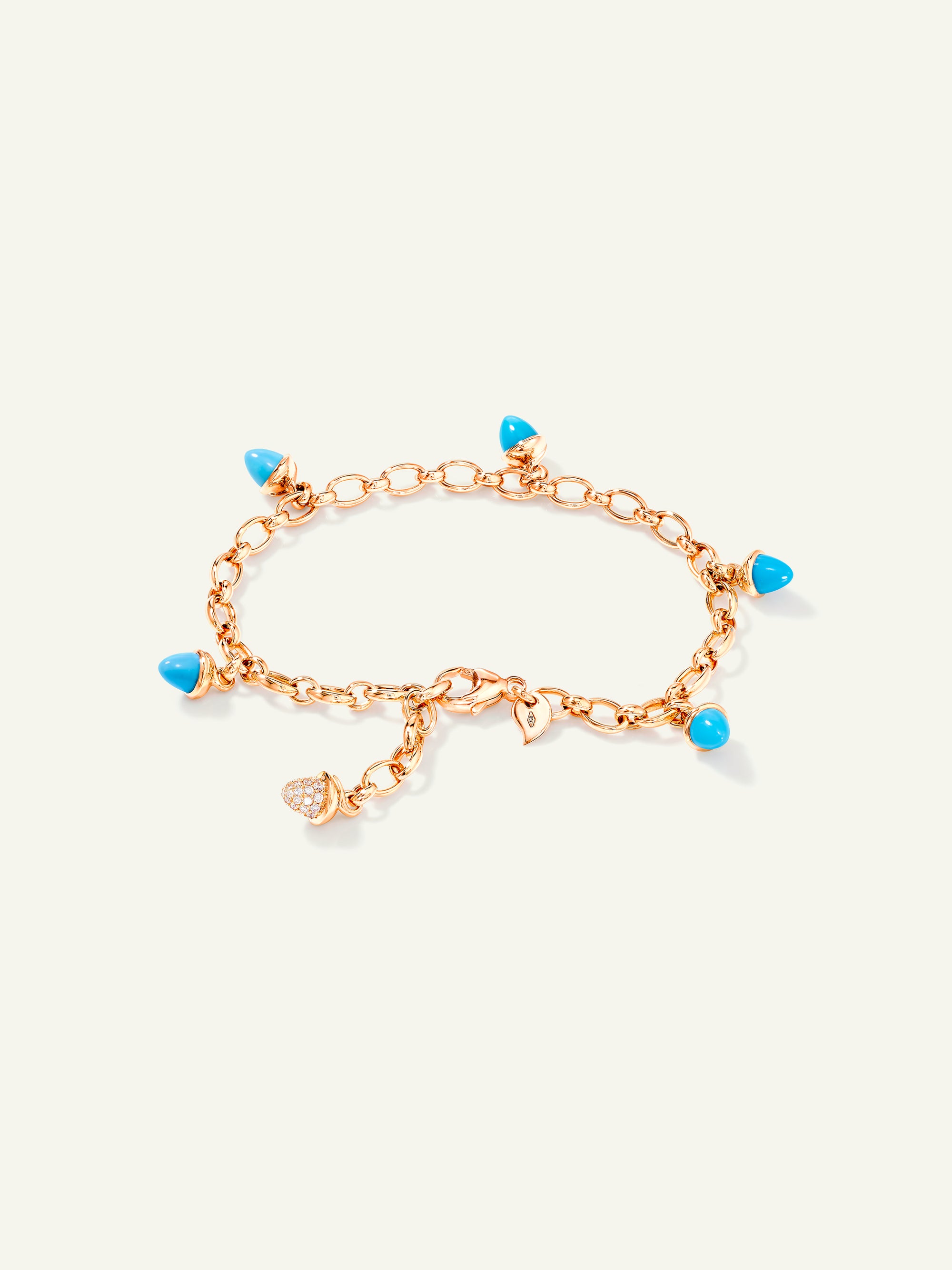 MIKADO Charm Armband in 'Turquoise' mit Diamond Pavé