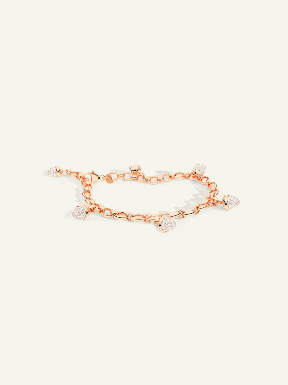 B-MC-Ch-p-rg | MIKADO Charm Bracelet with Diamond Pavé