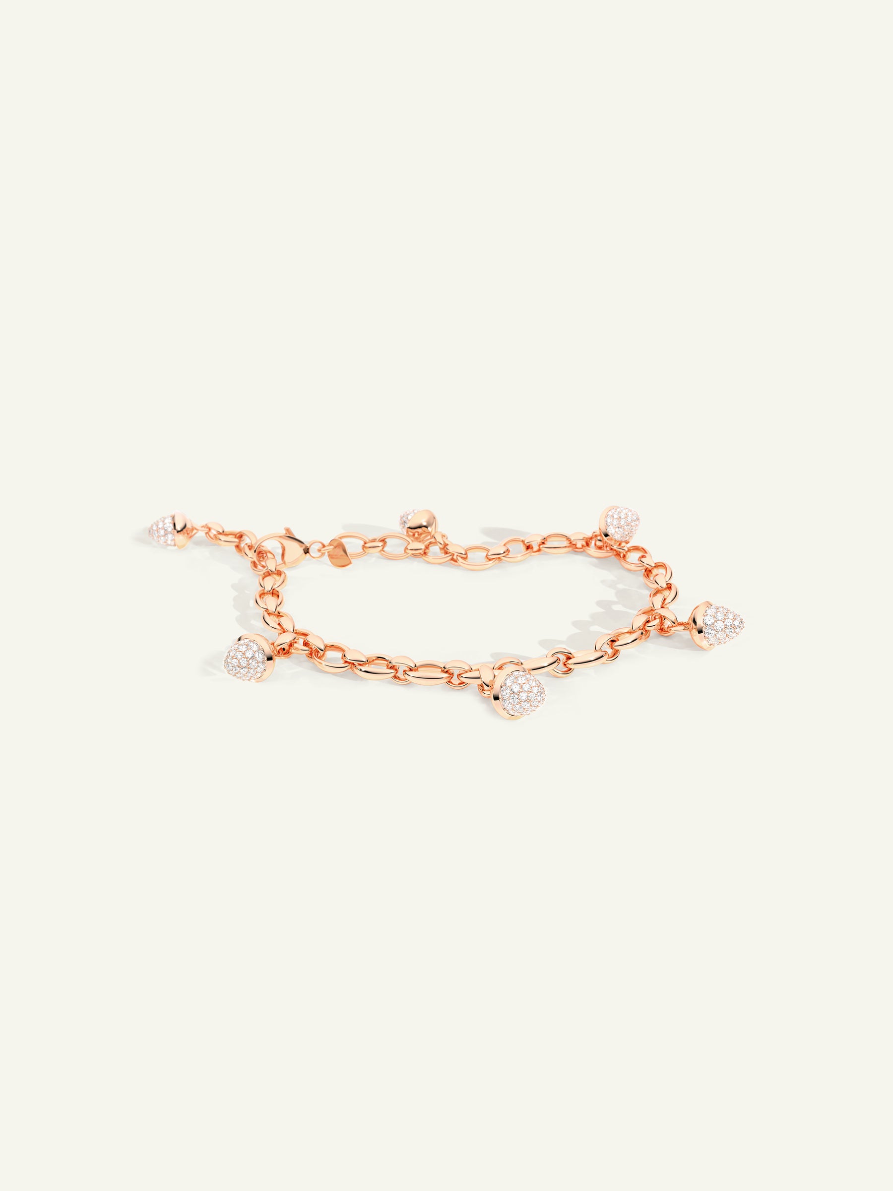 B-MC-Ch-p-rg | MIKADO Charm Bracelet with Diamond Pavé