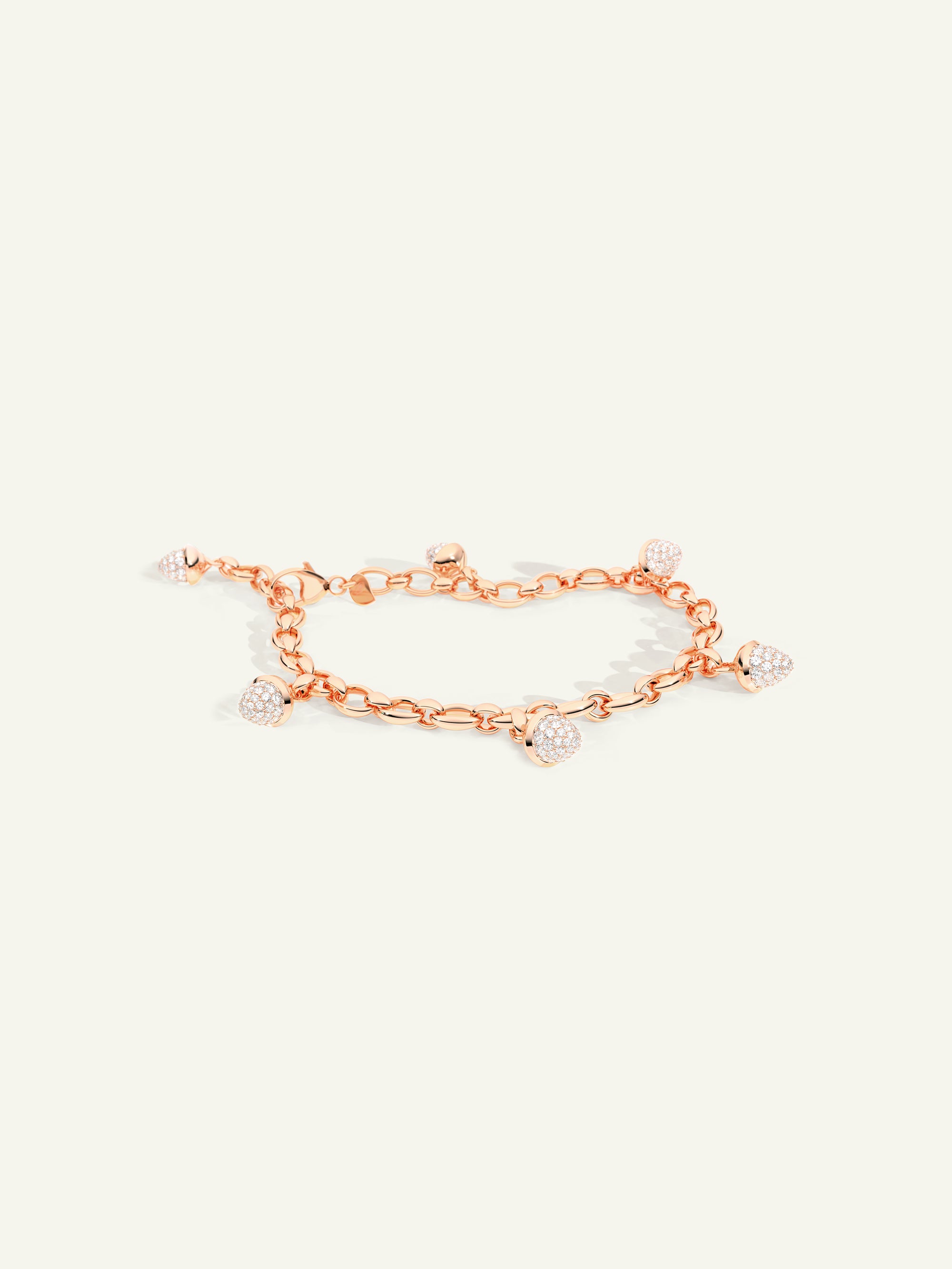B-MC-Ch-p-rg | MIKADO Charm Bracelet with Diamond Pavé