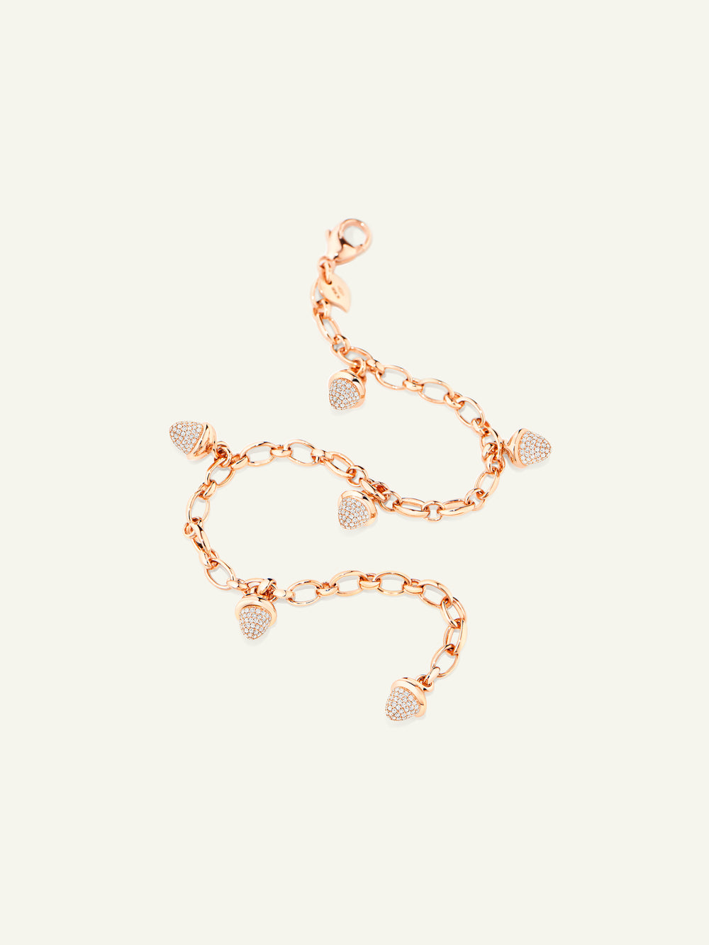 B-MC-Ch-p-rg | MIKADO Charm Bracelet with Diamond Pavé