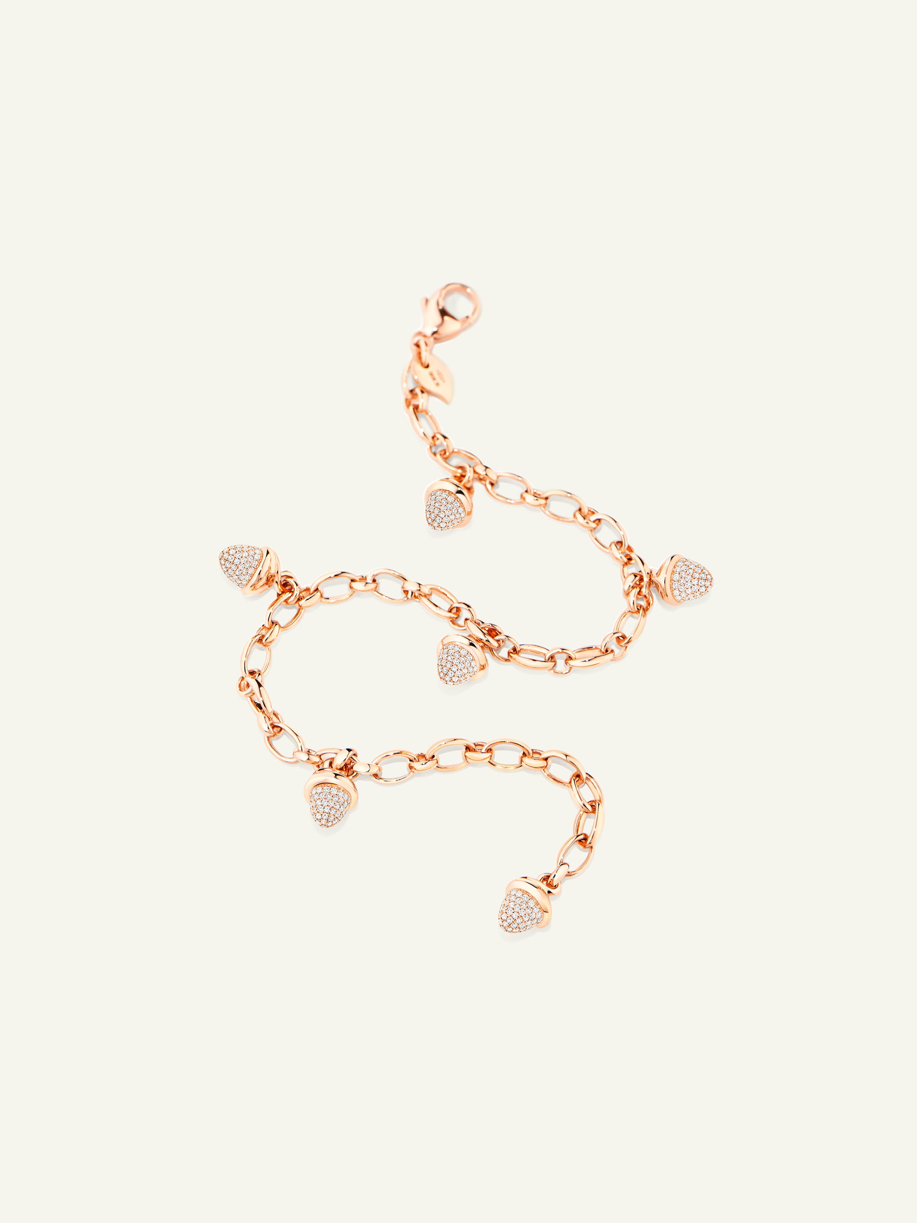 B-MC-Ch-p-rg | MIKADO Charm Bracelet with Diamond Pavé