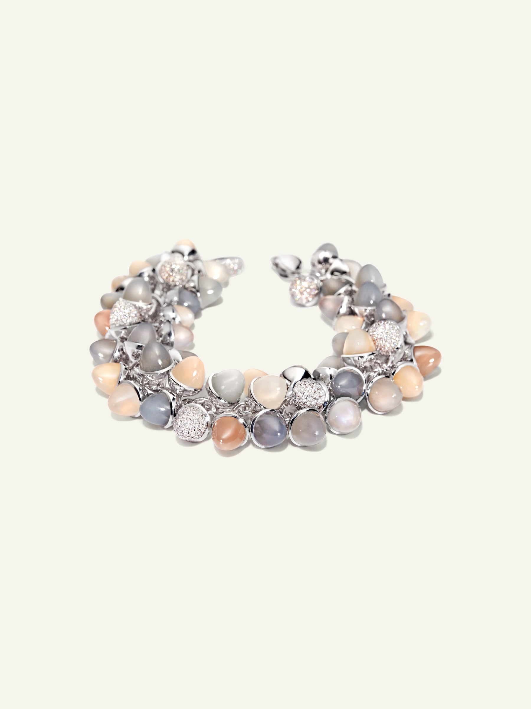 B-MFL-Cas-p-wg | MIKADO Flamenco Bracelet in 'Cashmere' with Diamond Pavé