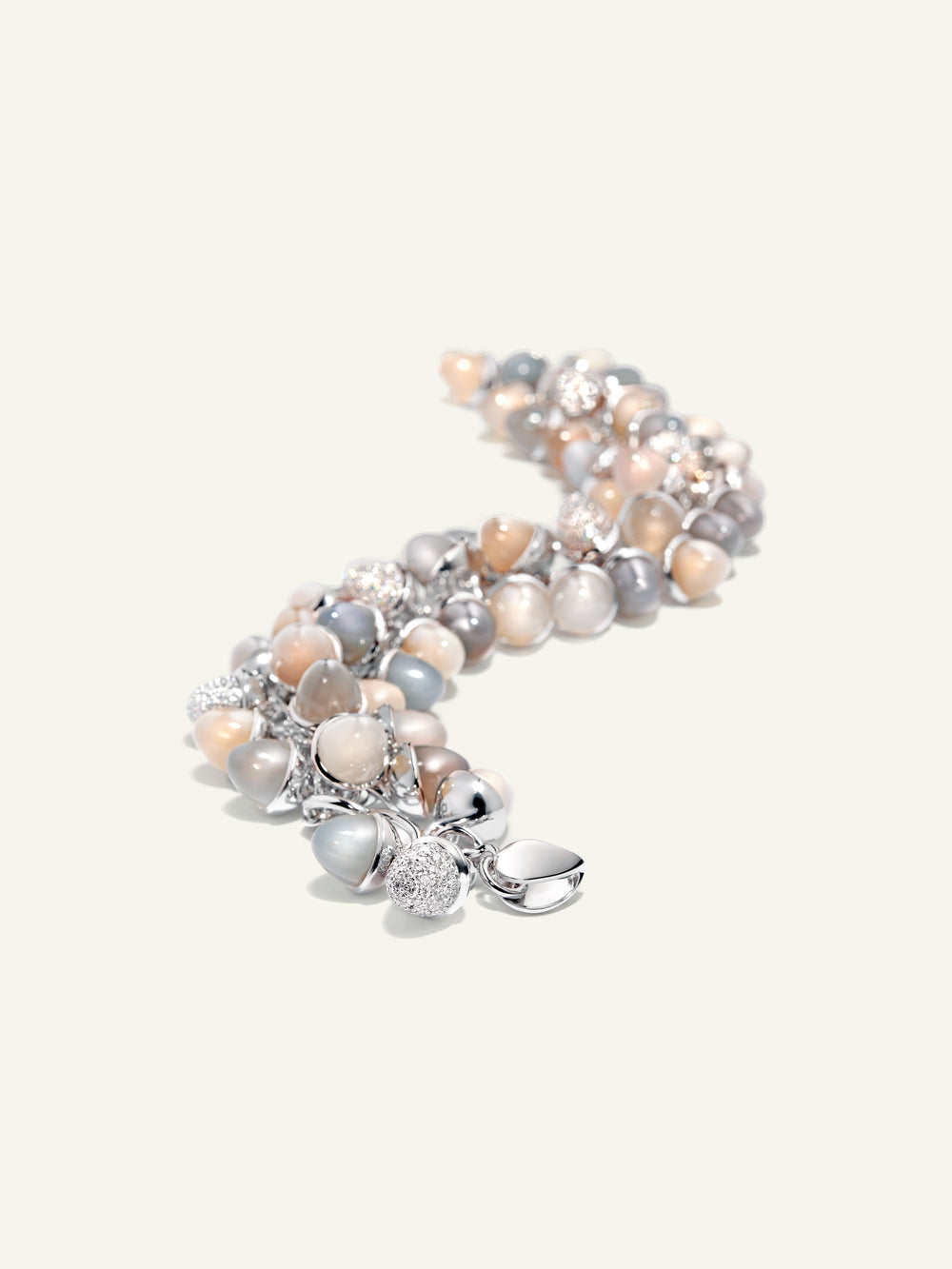 B-MFL-Cas-p-wg | MIKADO Flamenco Bracelet in 'Cashmere' with Diamond Pavé