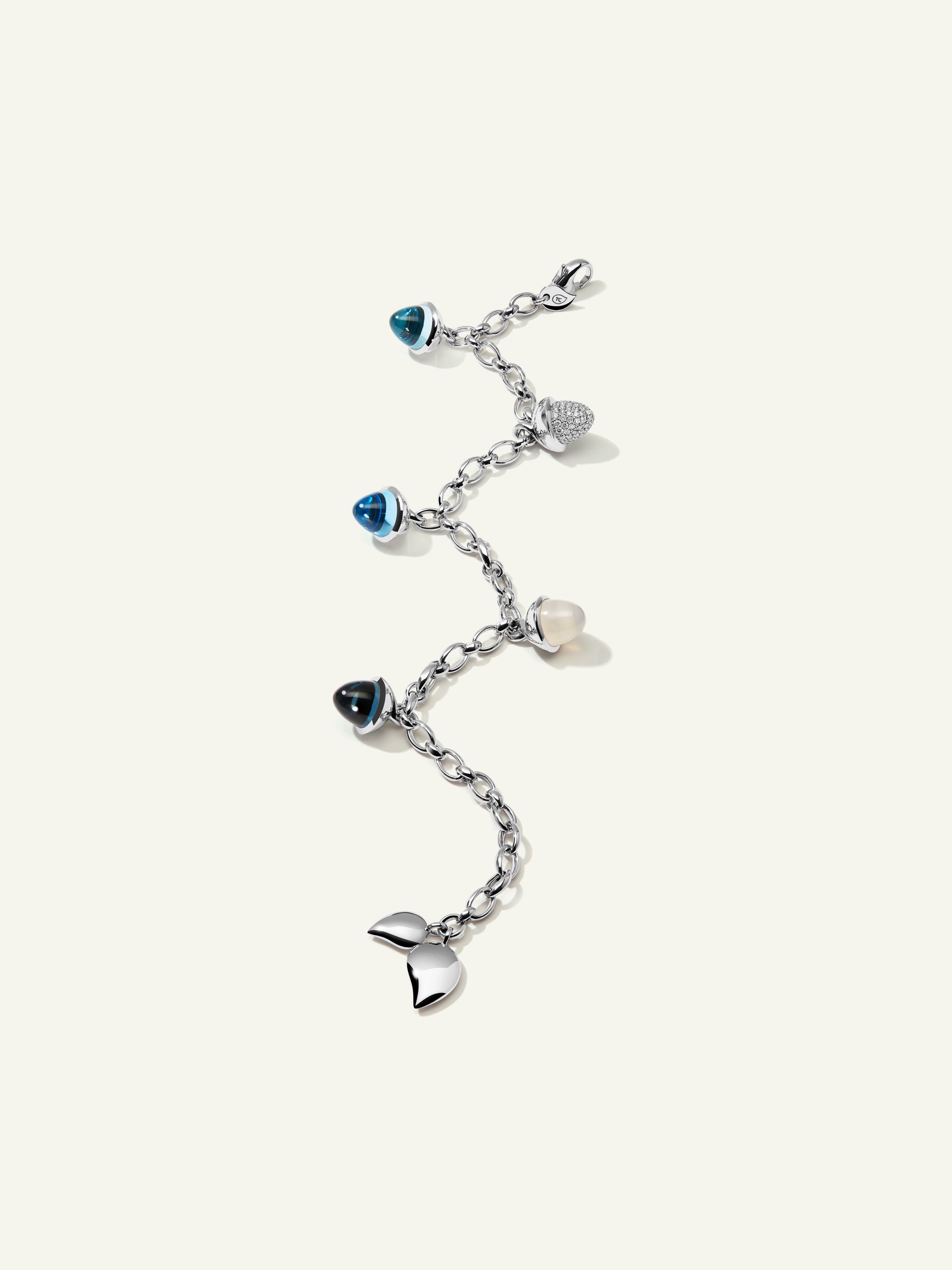 Bracelet MIKADO Flamenco Charm 'Ocean' with Diamond Pavé mit Diamant Pavé