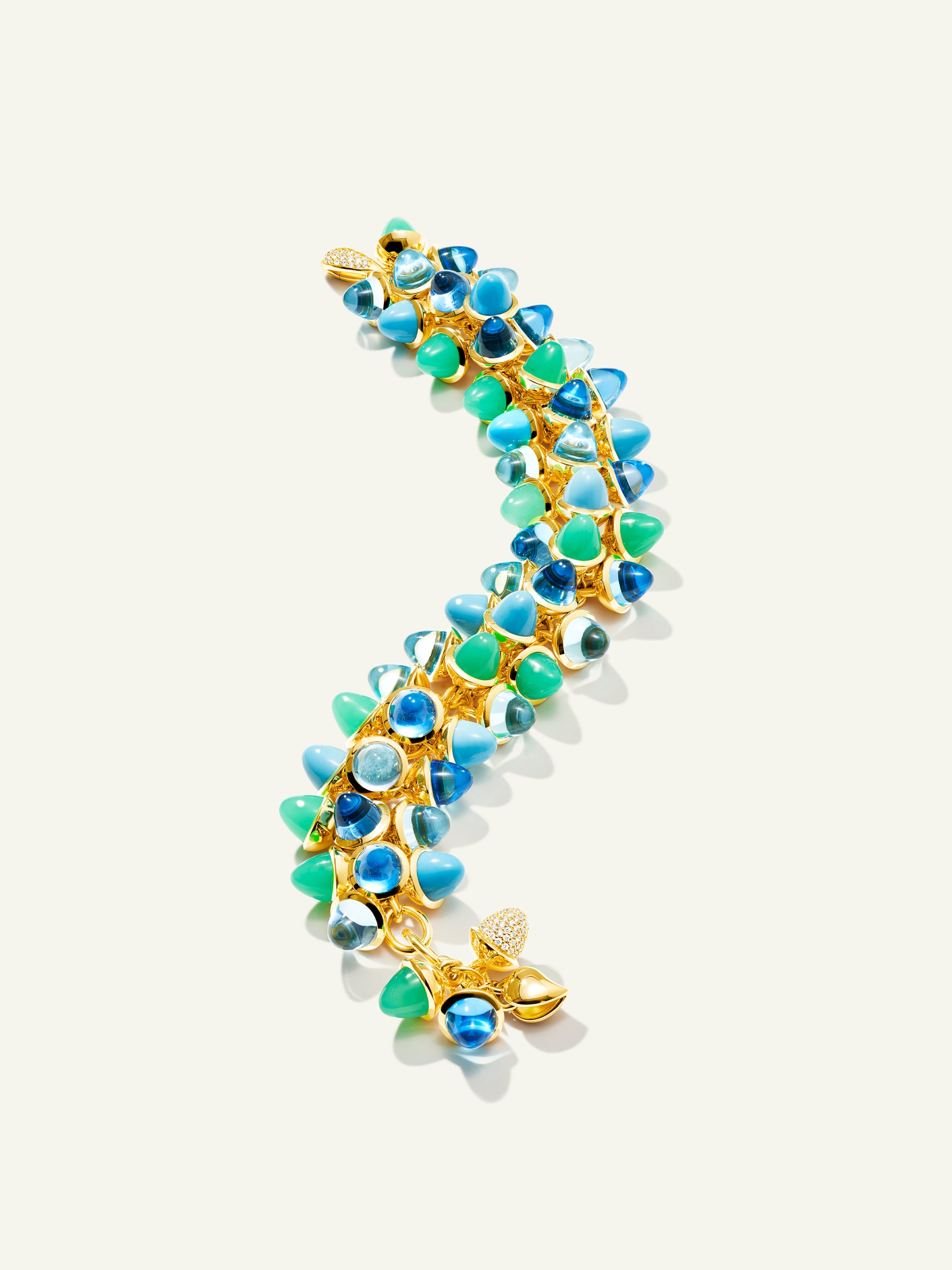 MIKADO Flamenco Armband in 'Lagoon' mit Diamond Pavé