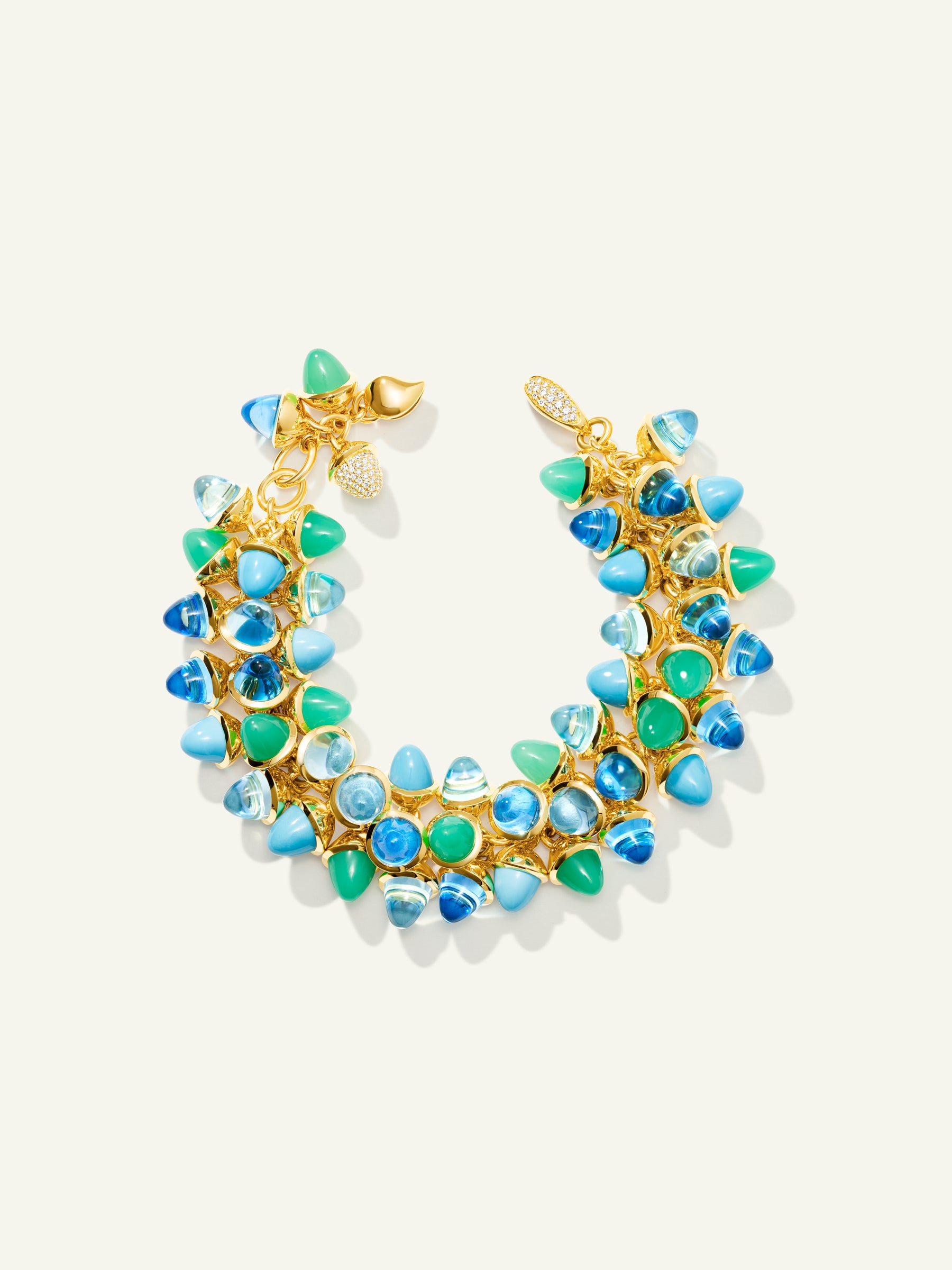 MIKADO Flamenco Armband in 'Lagoon' mit Diamond Pavé