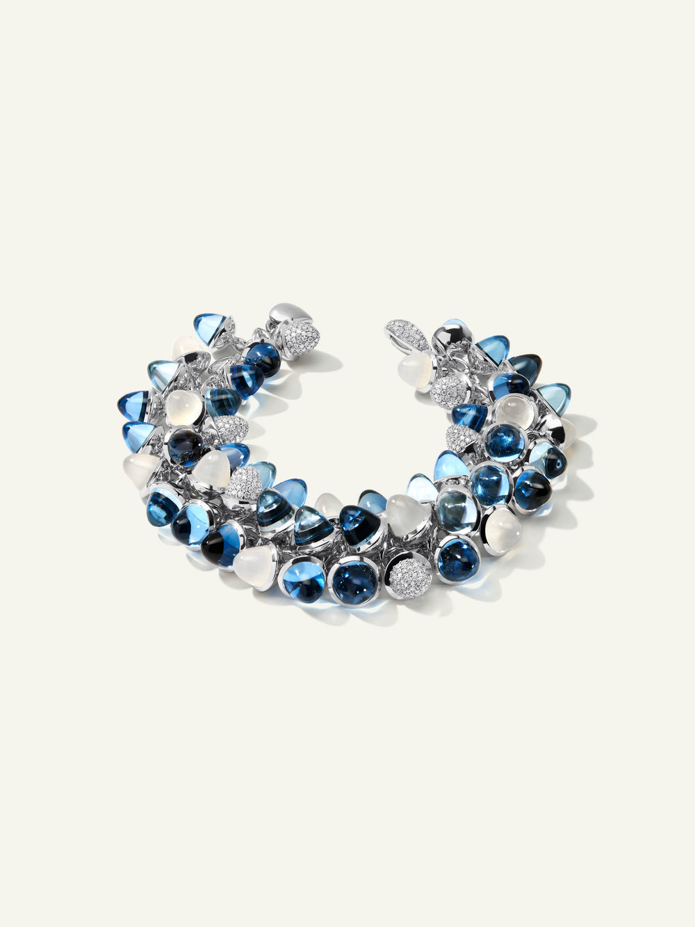 MIKADO Flamenco Bracelet in 'Ocean' with Diamond PavŽ