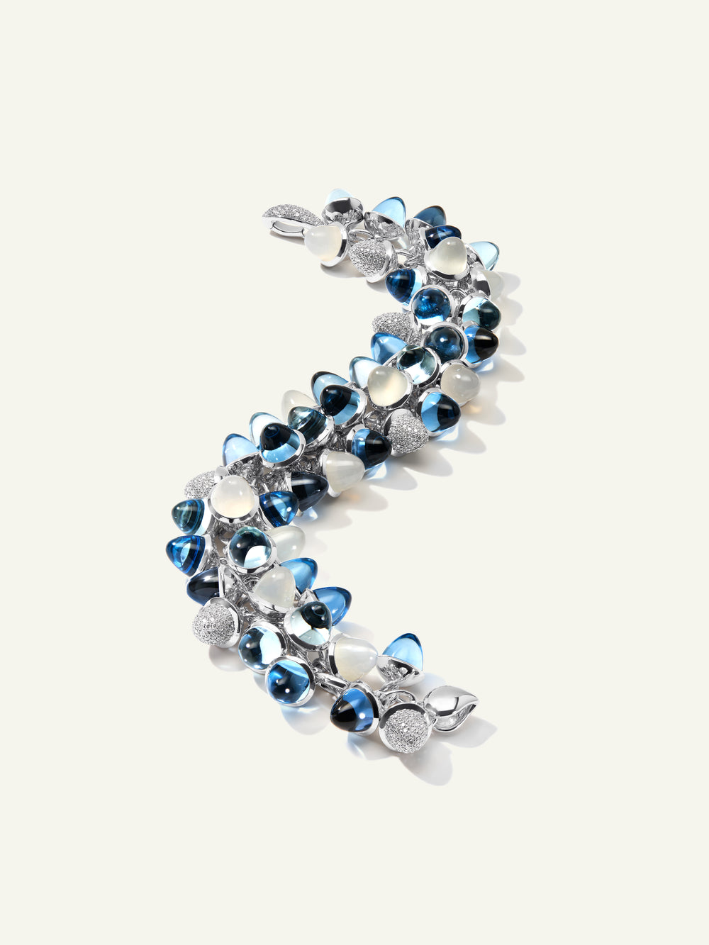 MIKADO Flamenco Bracelet in 'Ocean' with Diamond PavŽ