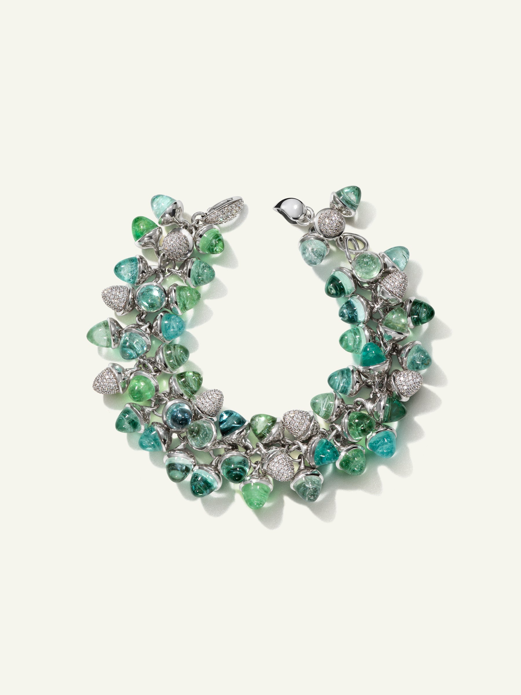 B-MFL-Par-p-wg-2A | MIKADO Flamenco Bracelet with Paraiba Tourmaline and Diamond Pavé
