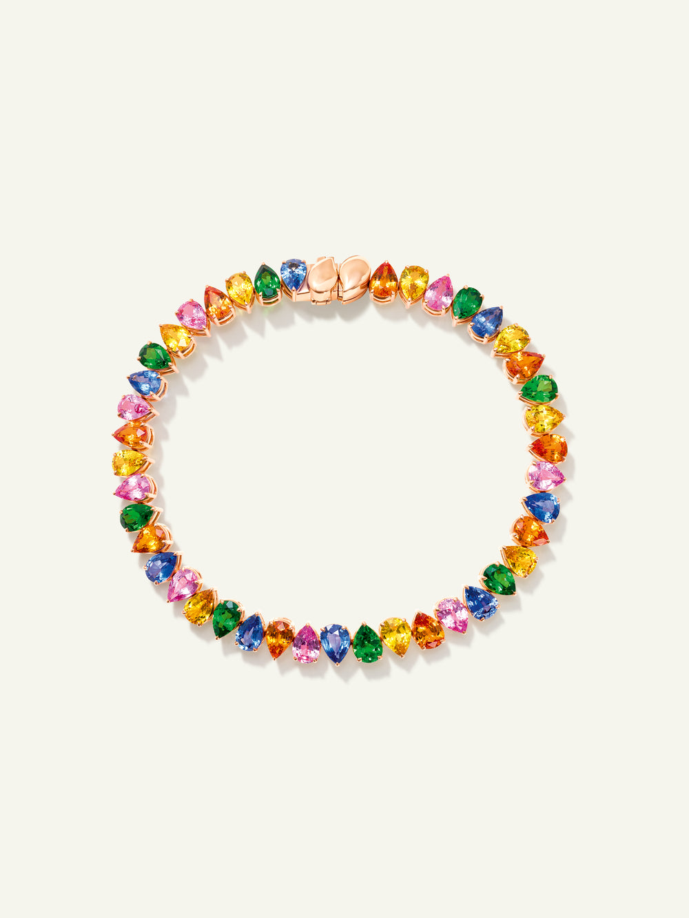 B-SIG-T-Can-rg | Bracelet SIGNATURE Tennis pear shape 'Candy' Sapphires