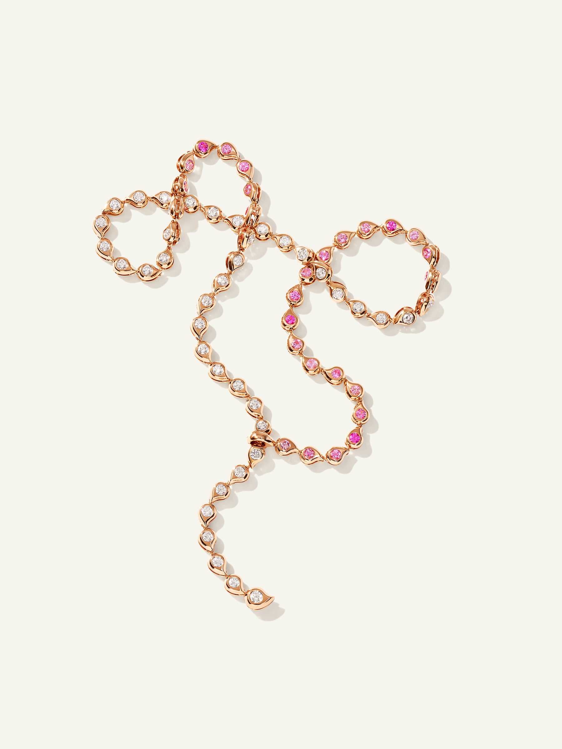 C-SF-Riv-Cl-Blu-rg | Collier SNOWFLAKES Rivière Classic / 'Blush'