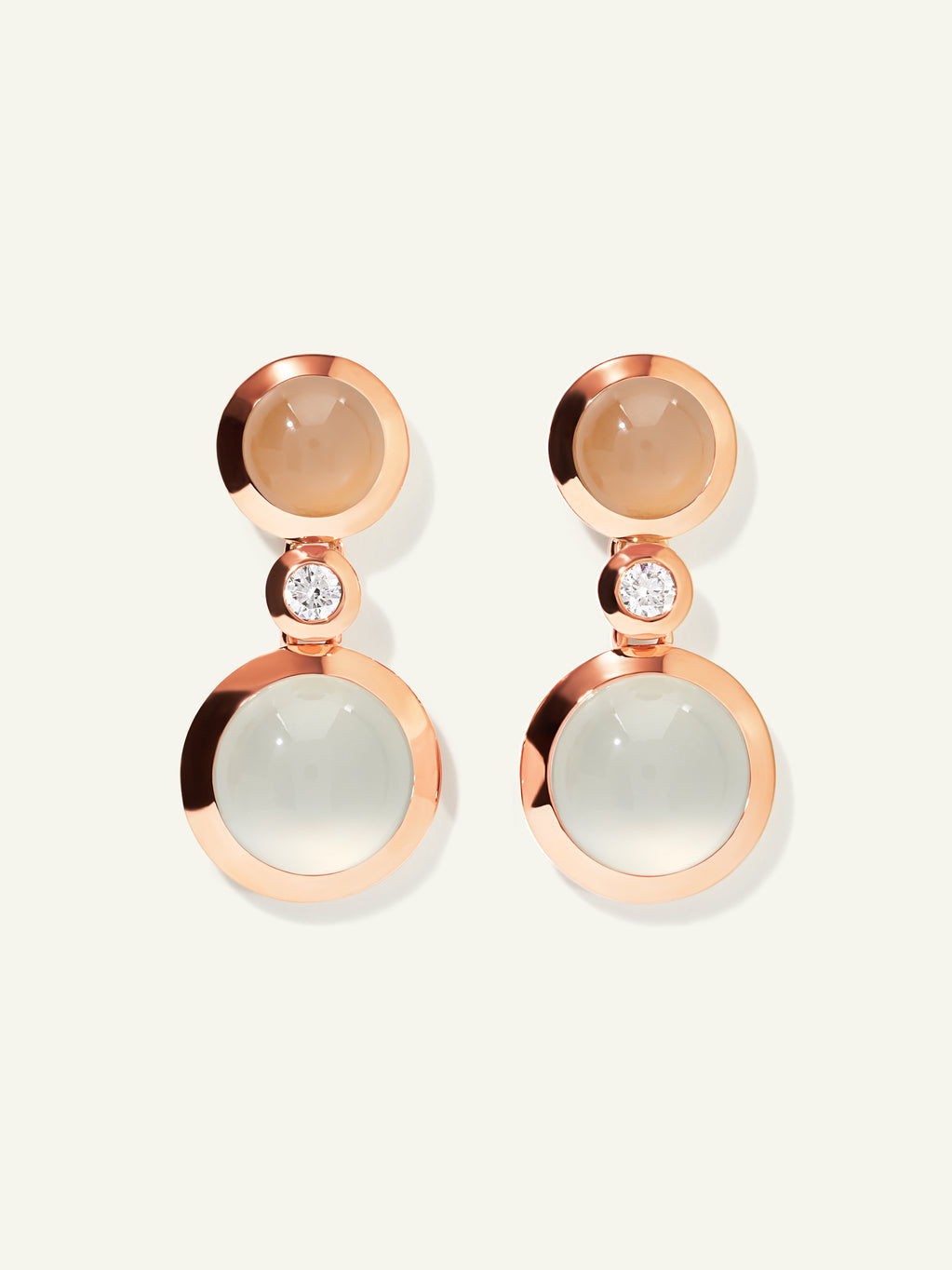 Ohrringe BOUTON 2 Cabochons 'Camel' / Classic