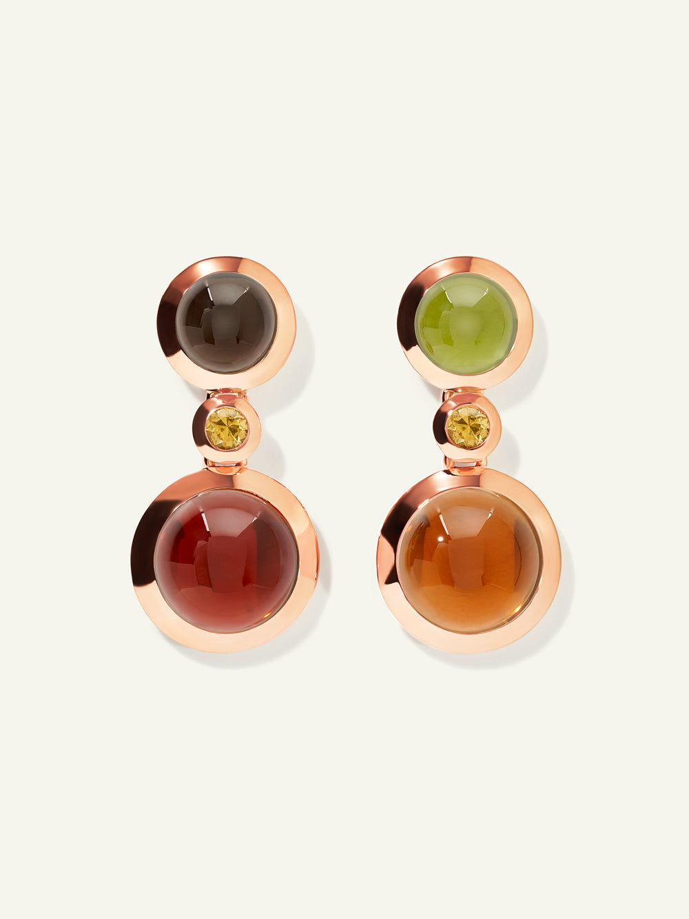 Earrings BOUTON 2 Cabochons 'Indian Summer' / Sapphire 