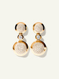 BOUTON 2 Cabochons Earrings with Diamond Pavé and White Diamonds