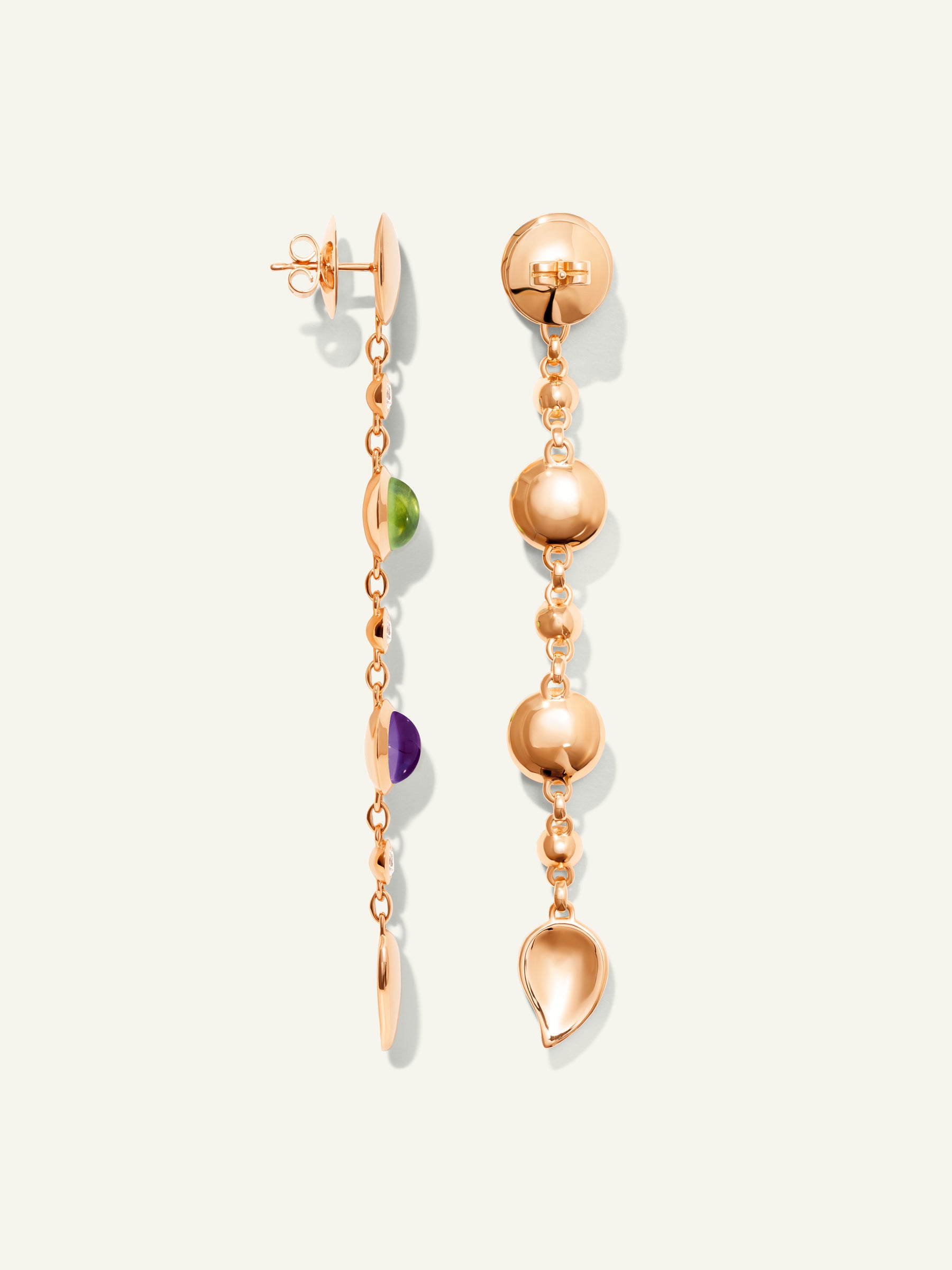E-BOU-3-Aur-Cl-rg | BOUTON Long Earrings in 'Aurora' with White Diamonds