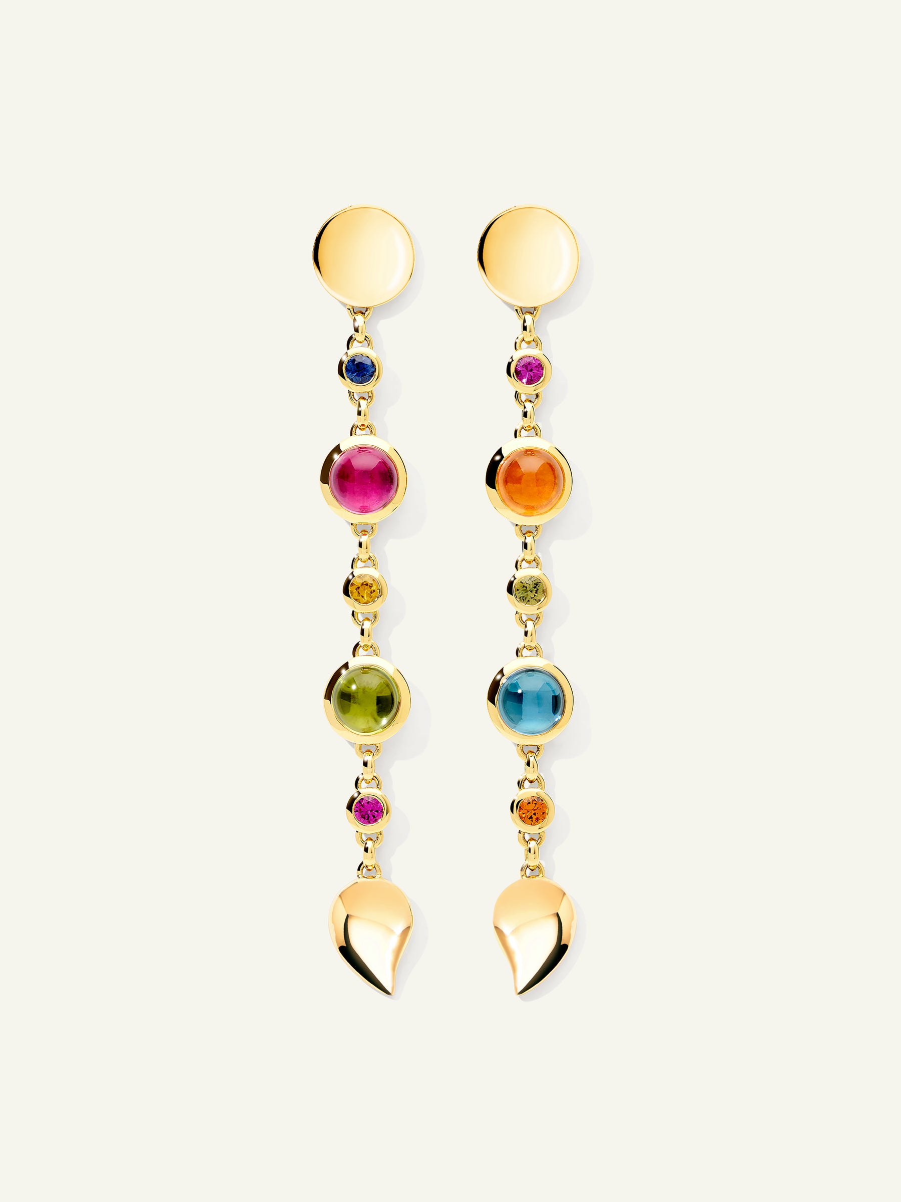 BOUTON Long Earrings in 'Candy' with Sapphire