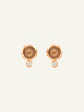 BOUTON Earrings with Brown Moonstone and White Diamonds