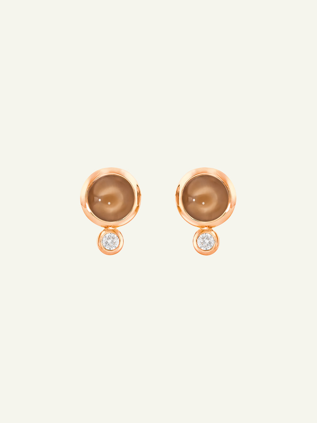 Earrings BOUTON Moonstone brown / Classic brown Moonstone