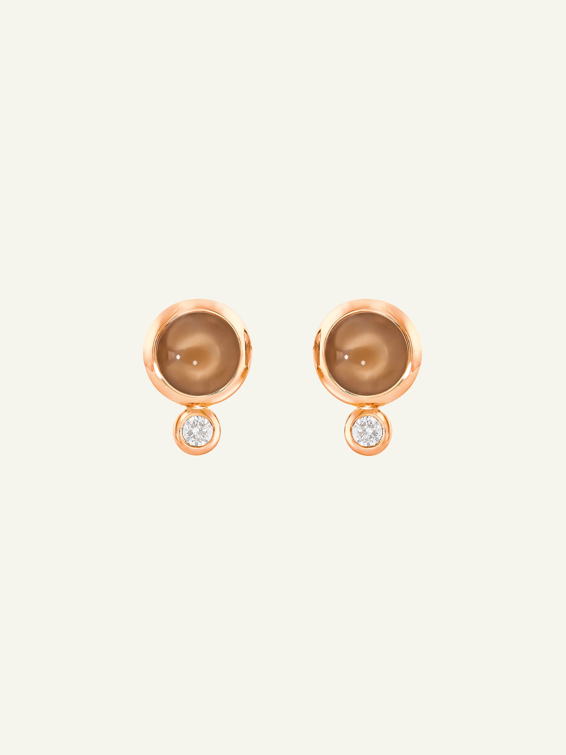 Earrings BOUTON Moonstone brown / Classic brown Moonstone