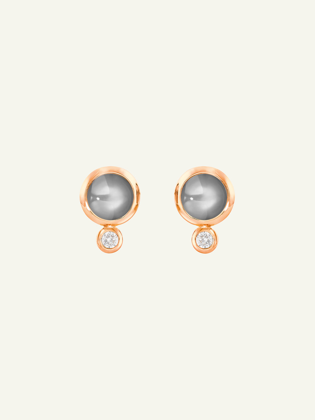 Earrings BOUTON Moonstone grey / Classic grey Moonstone