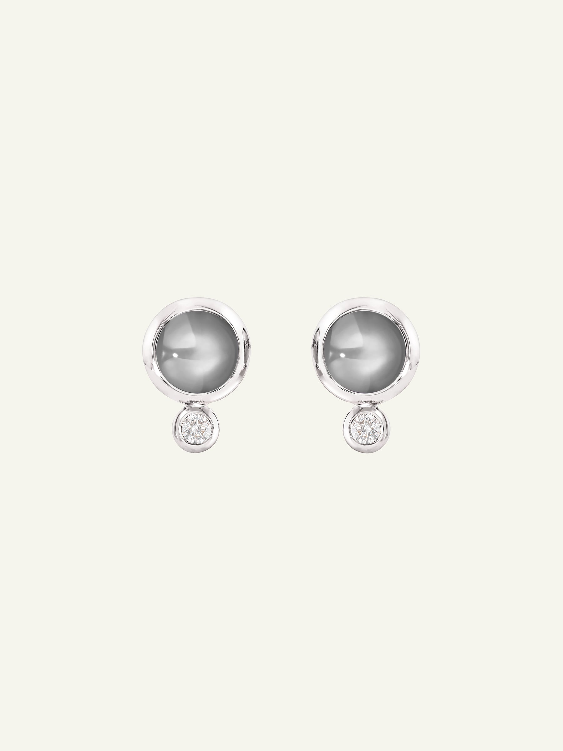 Earrings BOUTON Moonstone grey / Classic grey Moonstone